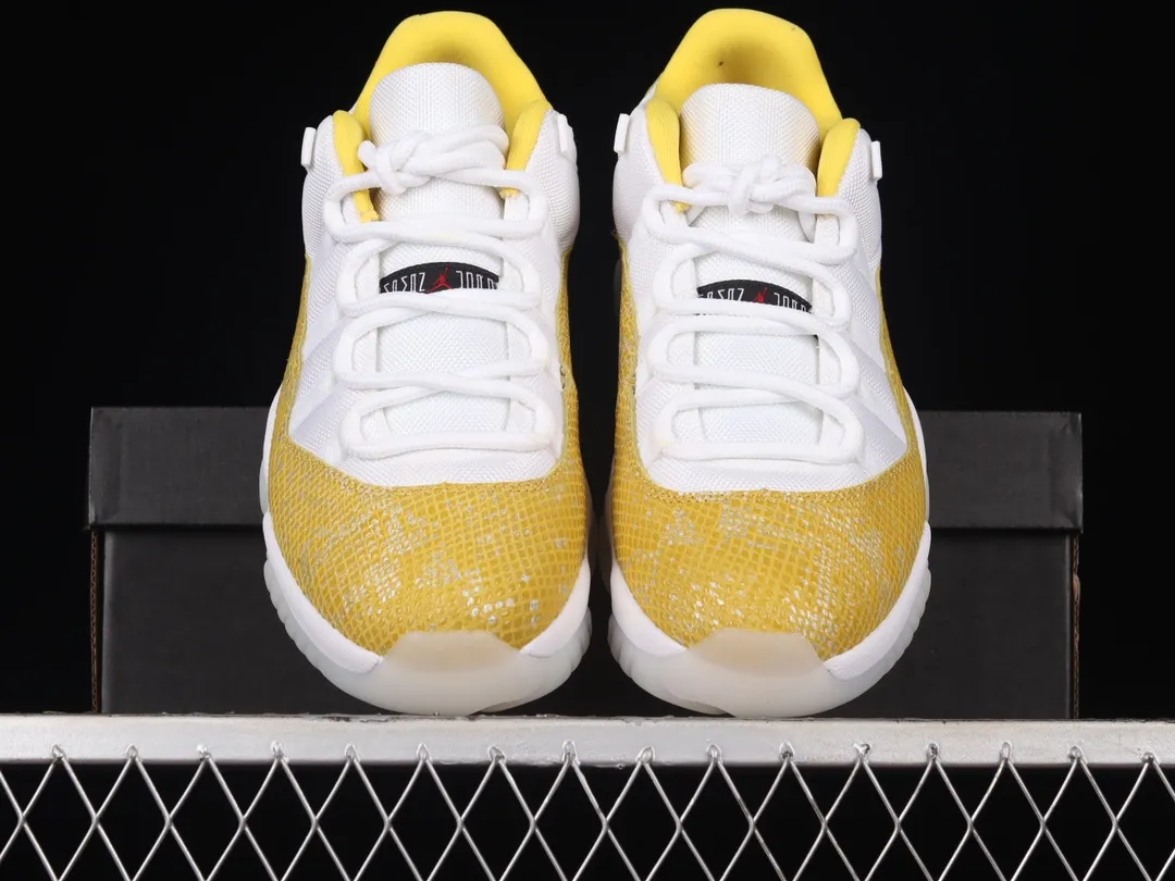 Air Jordan 11 Retro Low Women's Shoes Yellow Snakeskin Replica Review | YtaYta