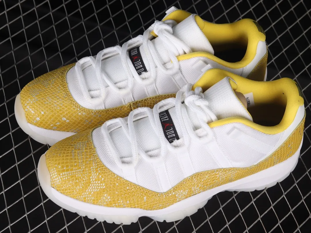 Air Jordan 11 Retro Low Women's Shoes Yellow Snakeskin Replica Review | YtaYta