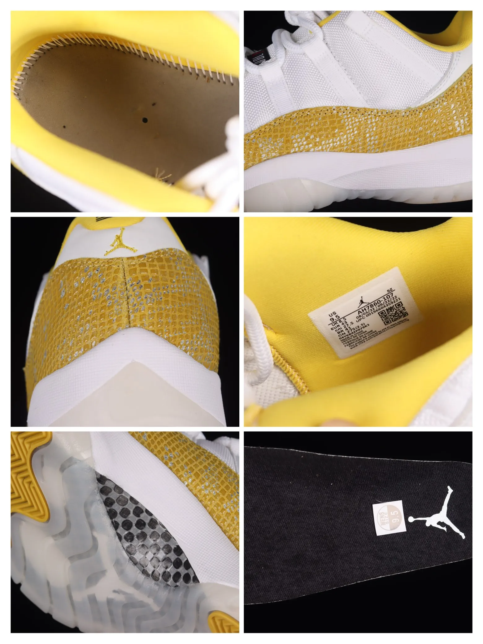 Air Jordan 11 Retro Low Women's Shoes Yellow Snakeskin Replica Review | YtaYta