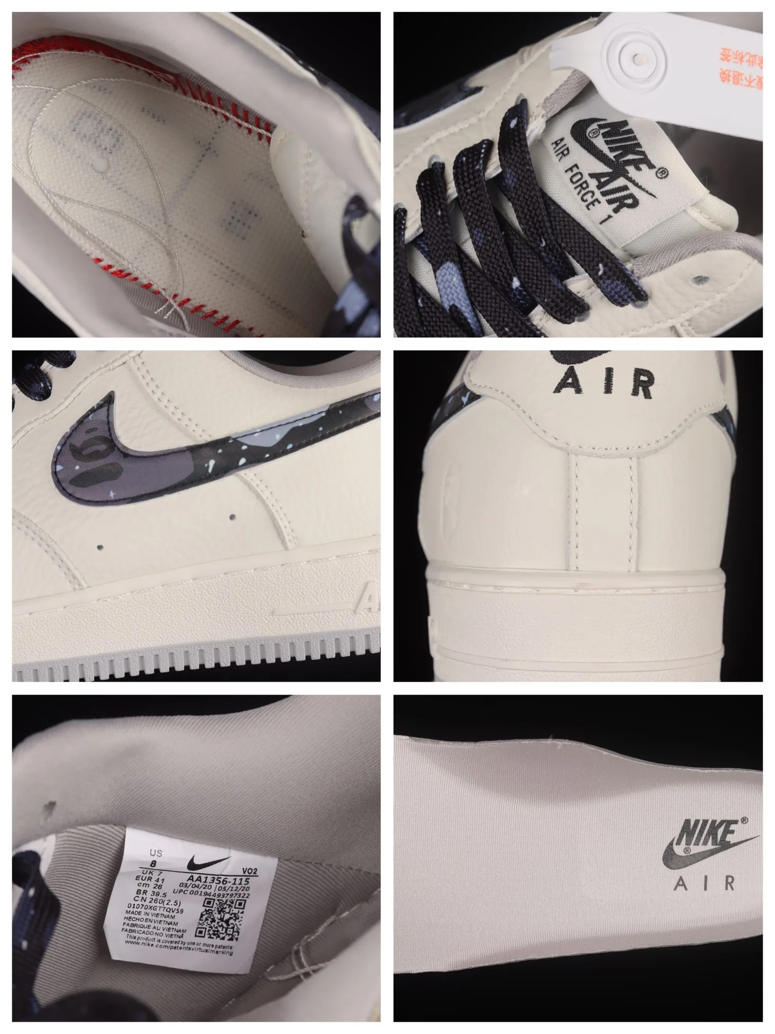 Bape x Nike Air Force 1 07 Low White Light Grey Black AA1356 Review: A Comprehensive Look at Replicas | YtaYta