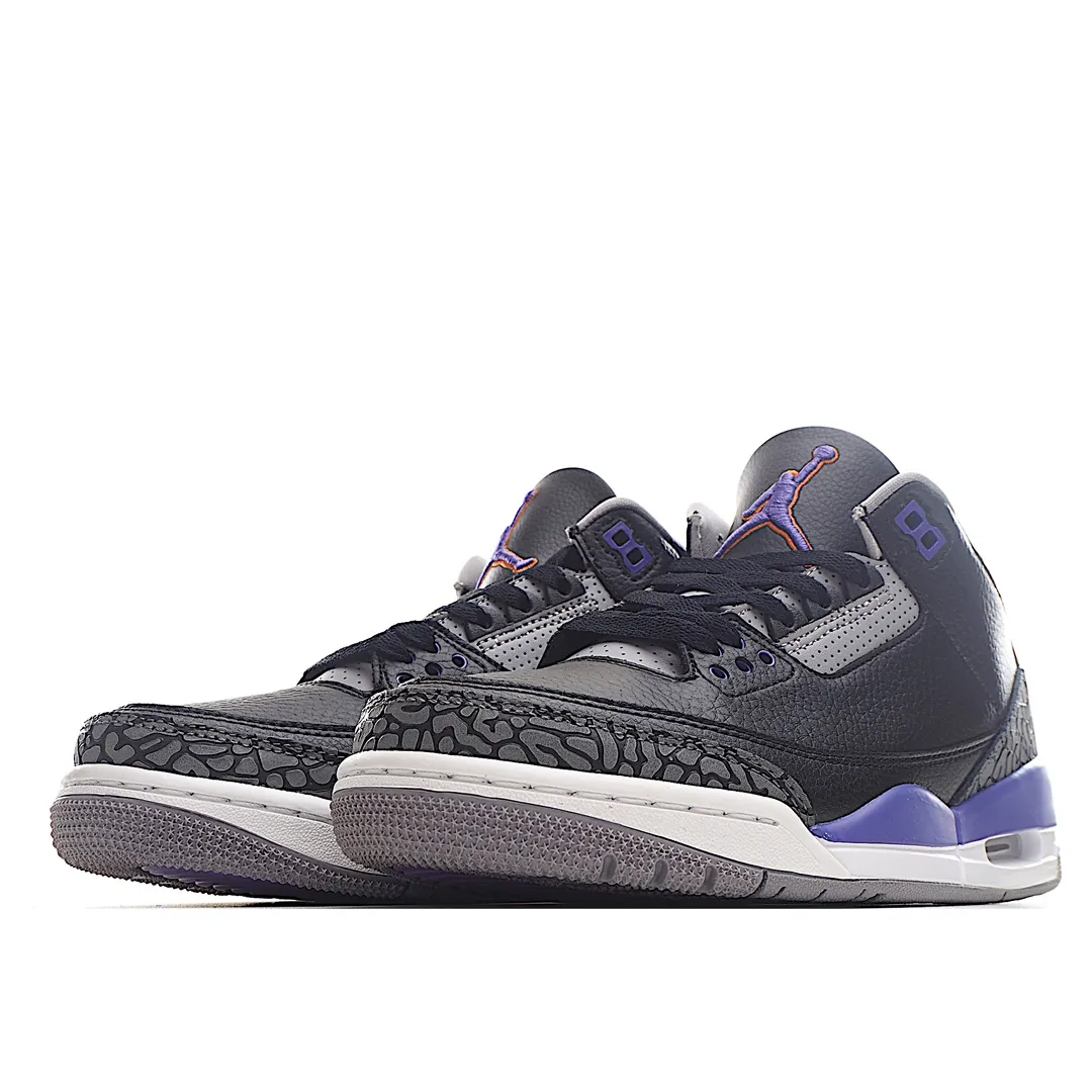 Air Jordan 3 Retro 'Court Purple' Replica - Black/Grey/Purple Sneaker Review | YtaYta