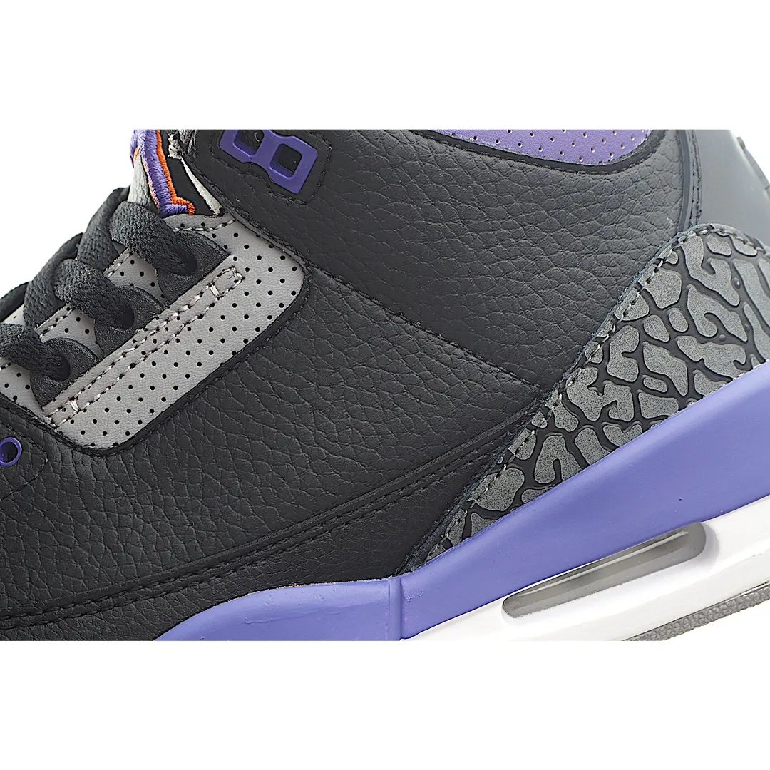 Air Jordan 3 Retro 'Court Purple' Replica - Black/Grey/Purple Sneaker Review | YtaYta