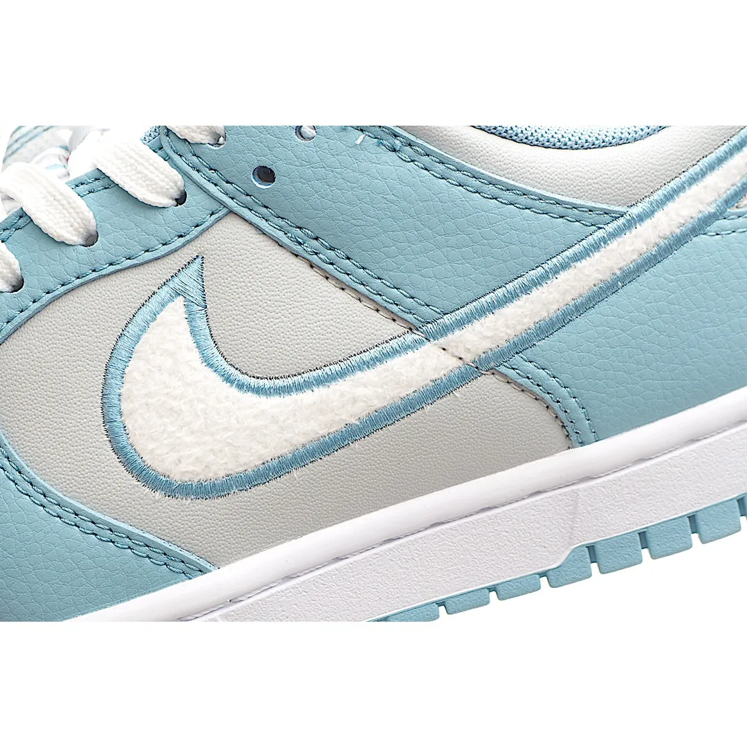 Nike Dunk Low Sneakers Replica - Light Blue Grey Fleece Swoosh | YtaYta