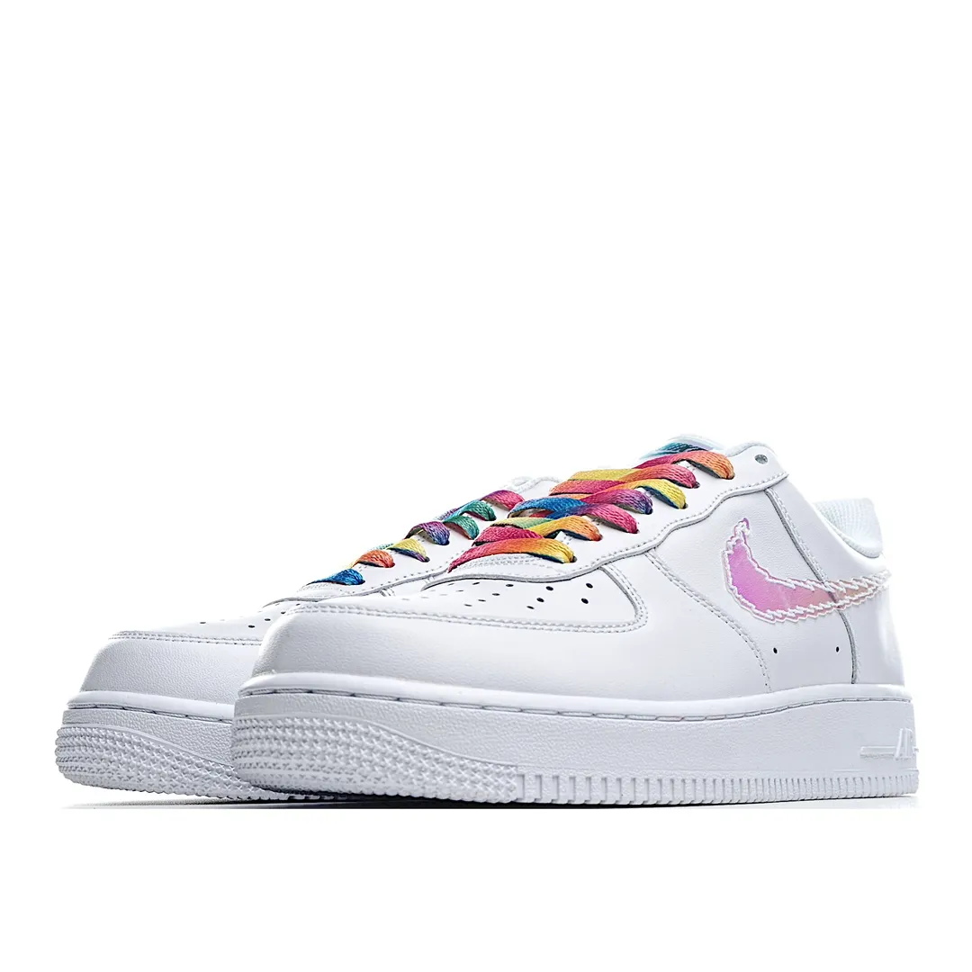 Nike Air Force 1 '07 LV8 White Replica Review: Glitter & Rainbow Swoosh Edition | YtaYta