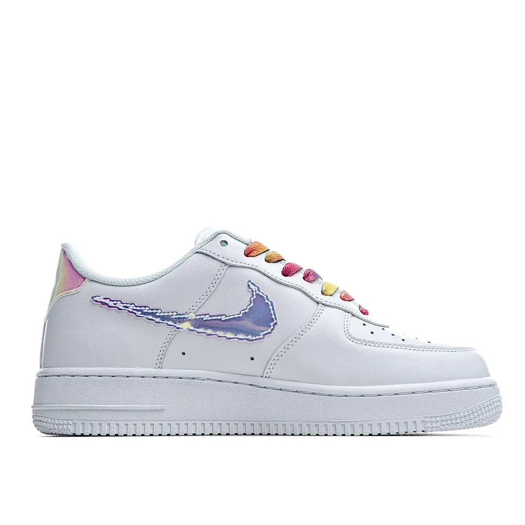 Nike Air Force 1 '07 LV8 White Replica Review: Glitter & Rainbow Swoosh Edition | YtaYta