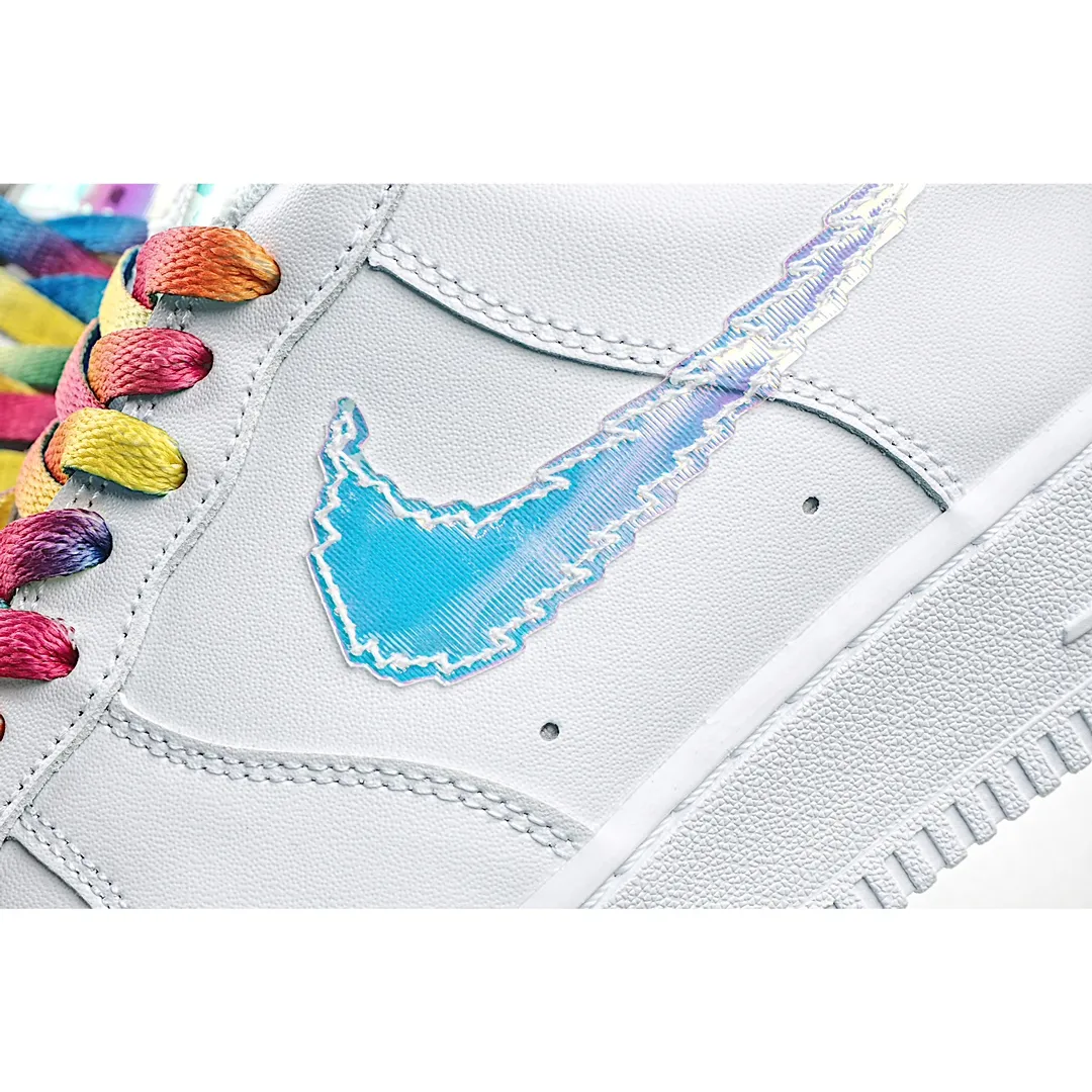 Nike Air Force 1 '07 LV8 White Replica Review: Glitter & Rainbow Swoosh Edition | YtaYta