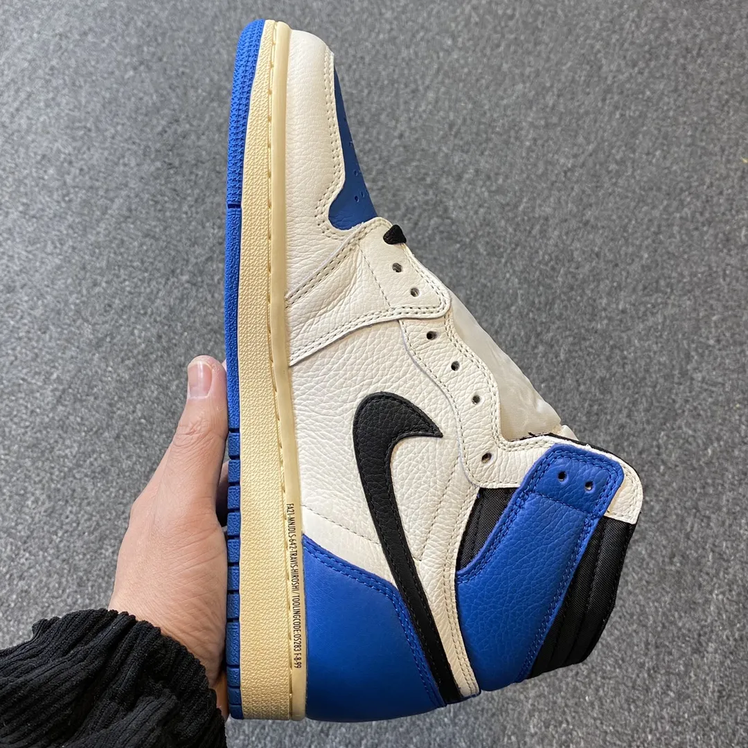 Travis Scott x Fragment x Air Jordan 1 High OG Replica: Sail/Black/Military Blue/Shy Pink | YtaYta