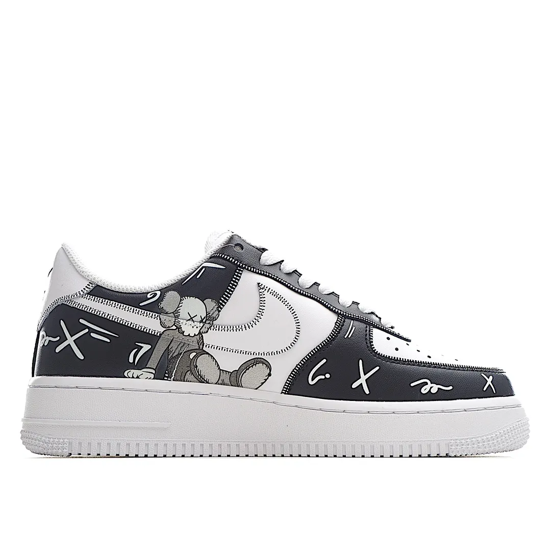 Custom KAWS x Nike Air Force 1 – Unique Black and White Replica | YtaYta