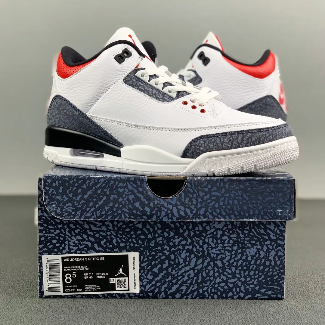 Fake Rep Air Jordan 3 Retro SE Fire Red Denim (2020) | YtaYta