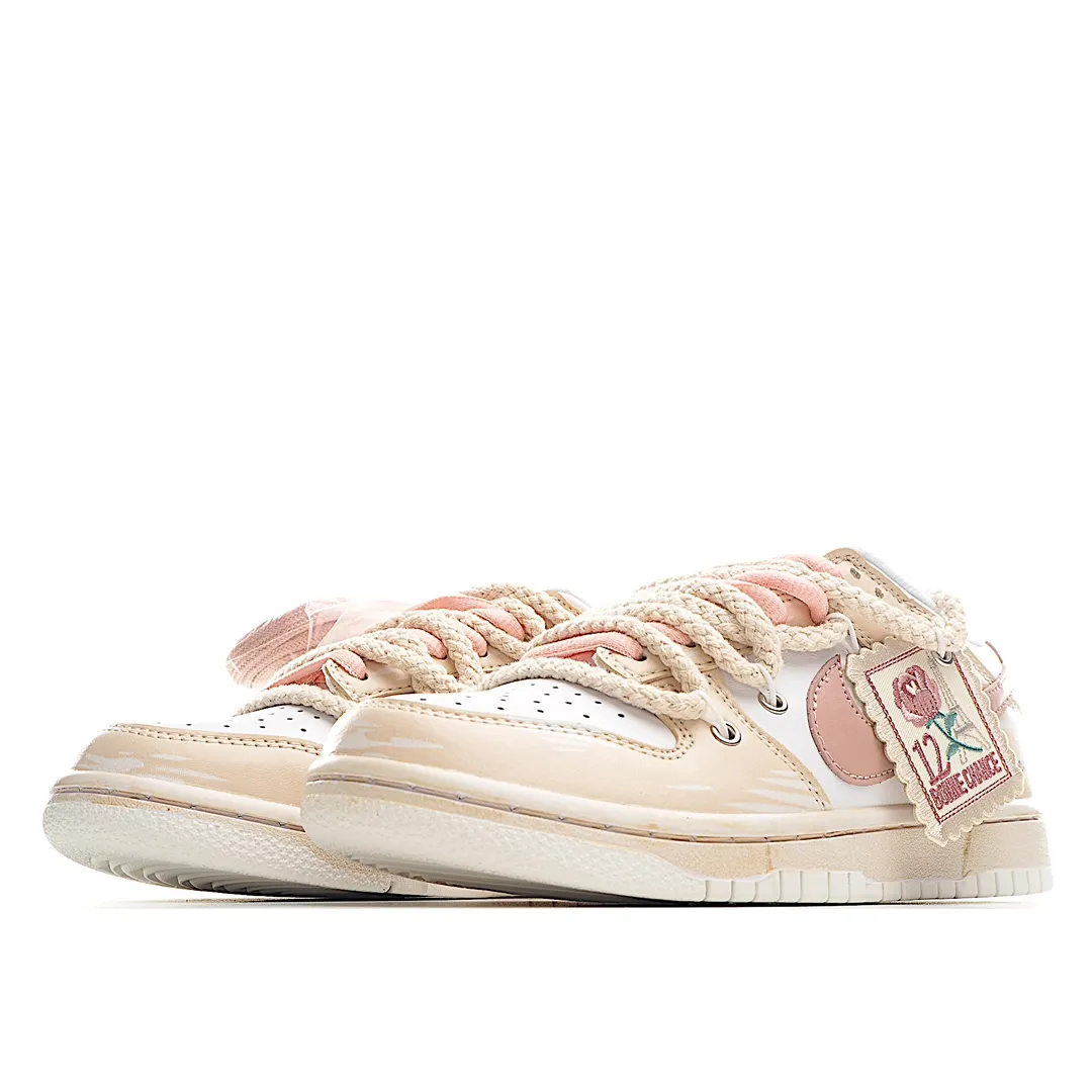 Trendy Butterfly-Inspired Pink and Beige Replica Sneakers | YtaYta