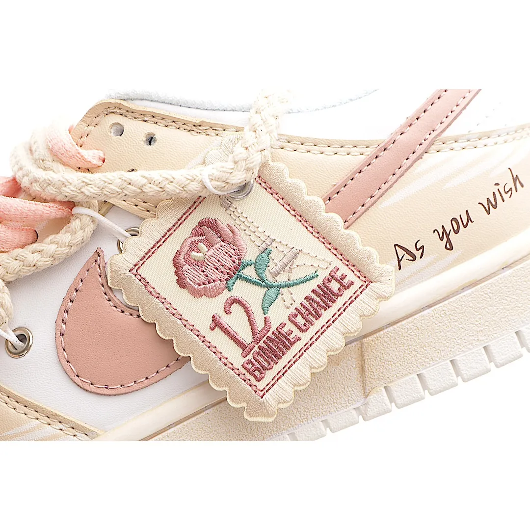 Trendy Butterfly-Inspired Pink and Beige Replica Sneakers | YtaYta