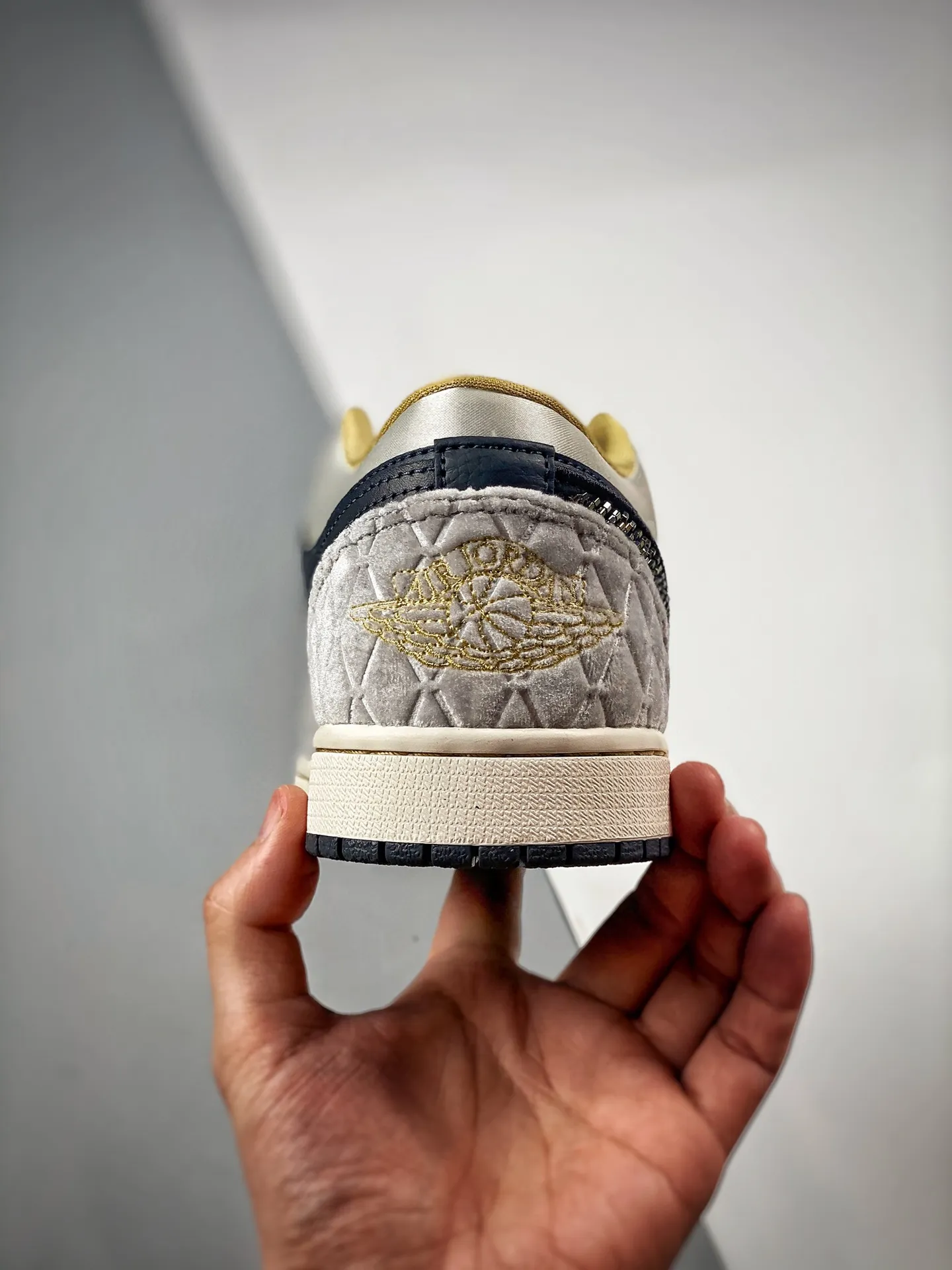 Air Jordan 1 Low Beaded Swoosh Black/Grey/Gold Replica Review | YtaYta