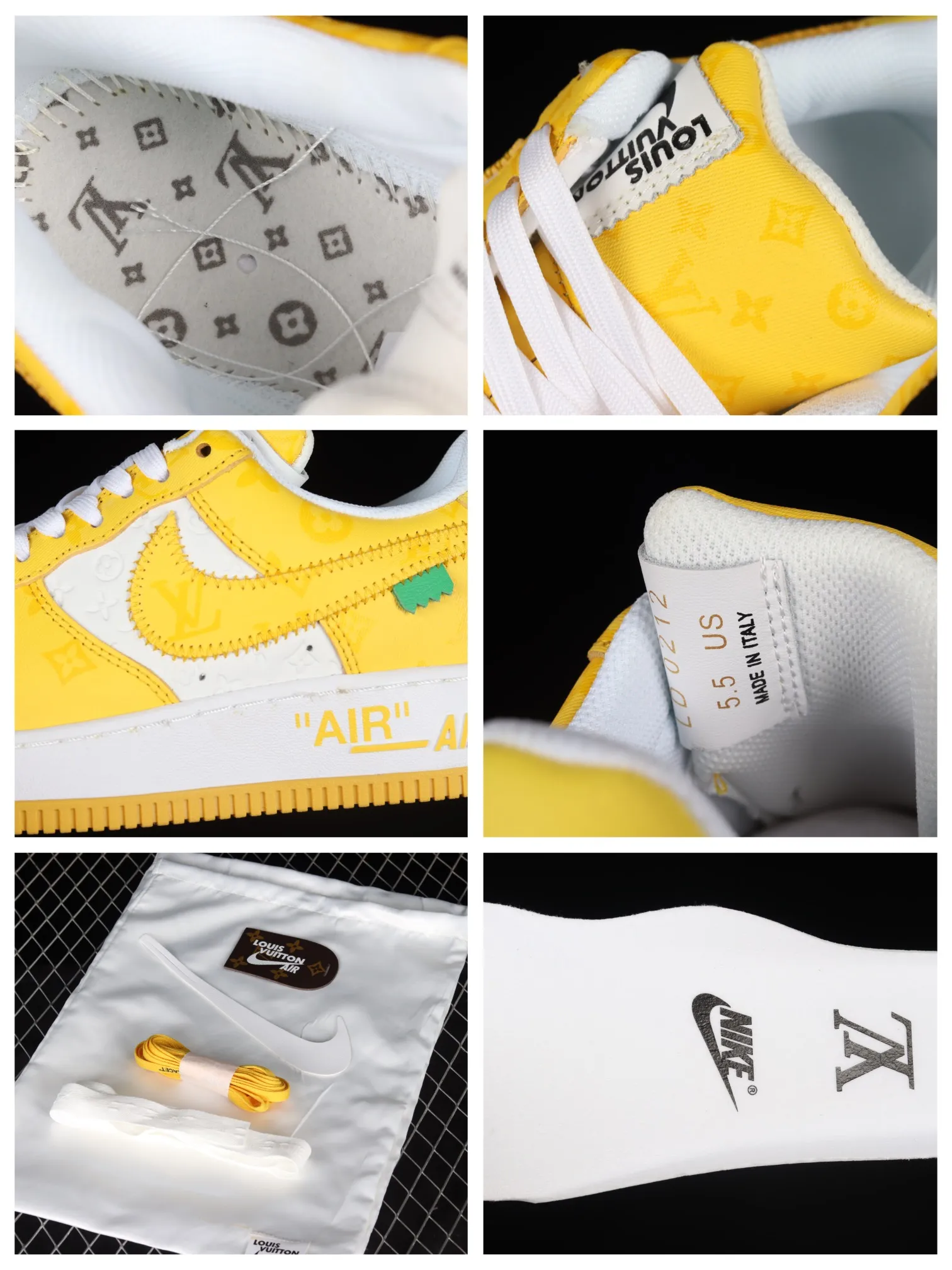 Louis Vuitton x Nike Air Force 1 07 Low Yellow White Running Shoes: A Replica Review | YtaYta