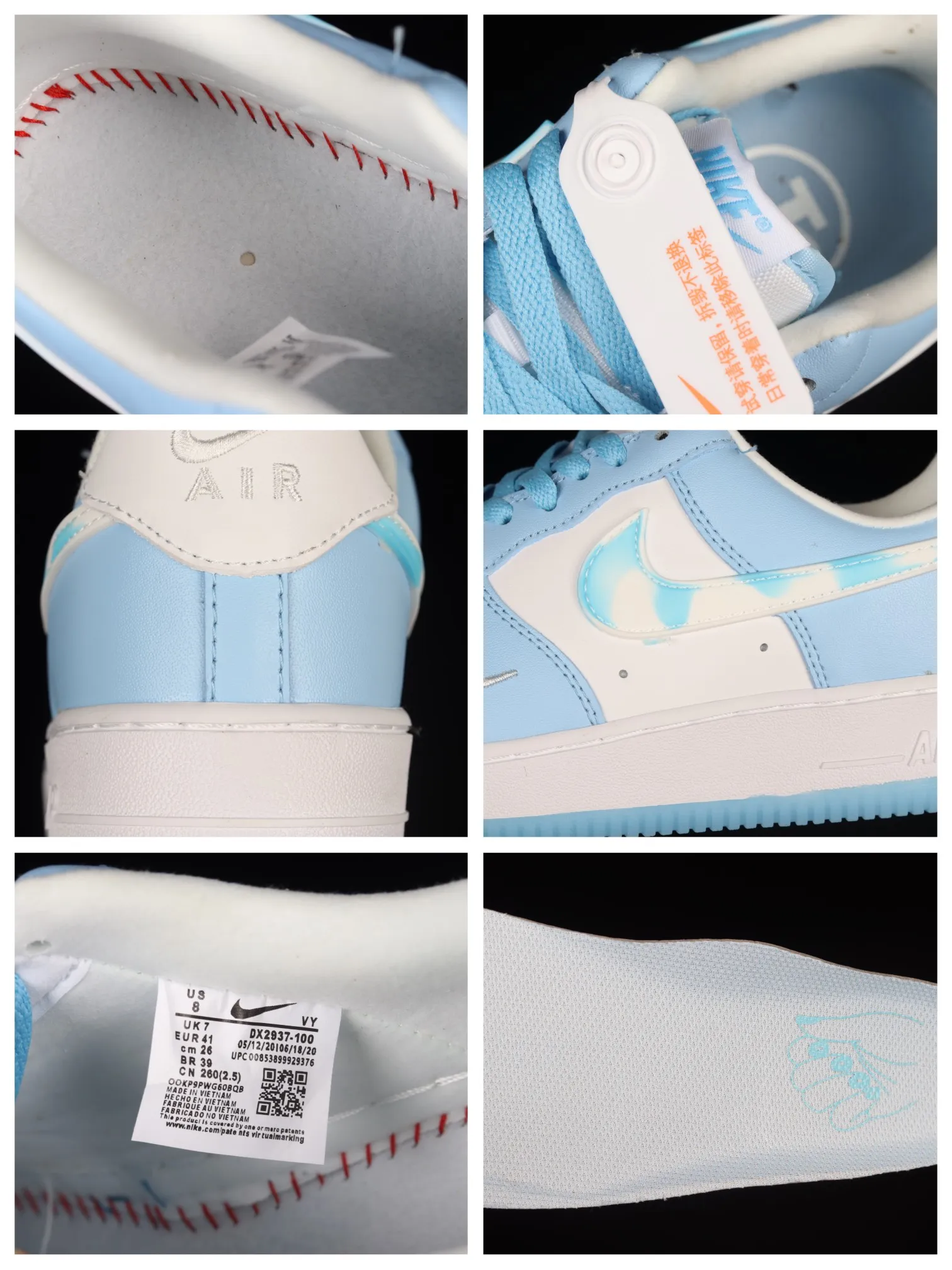 Nike Air Force 1 Low Nail Art White Blue (Women's) - Style & Versatility | YtaYta