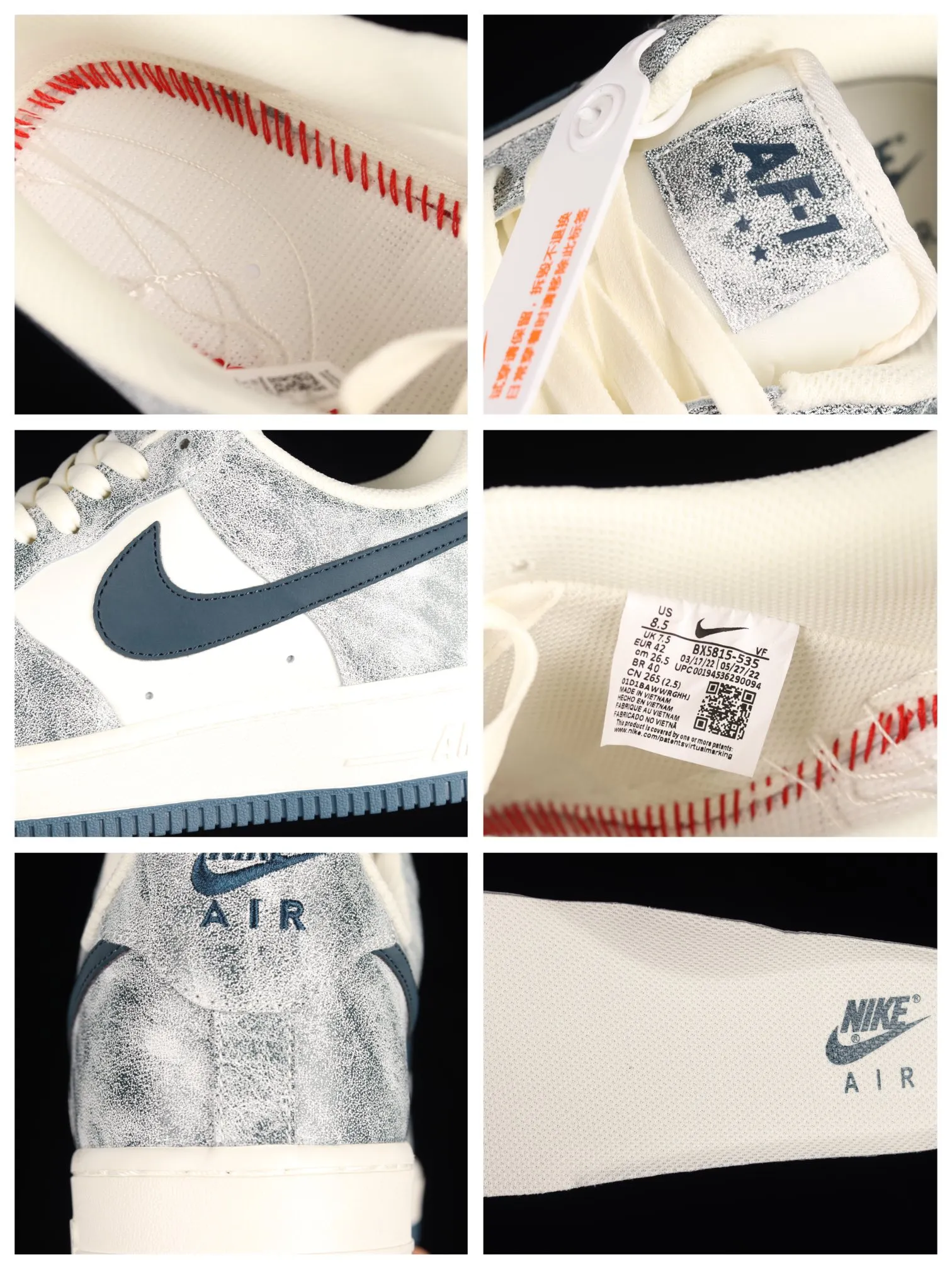 Fake Rep Replica Air Force 1 Low Sail White Grey Lake Blue Review | YtaYta