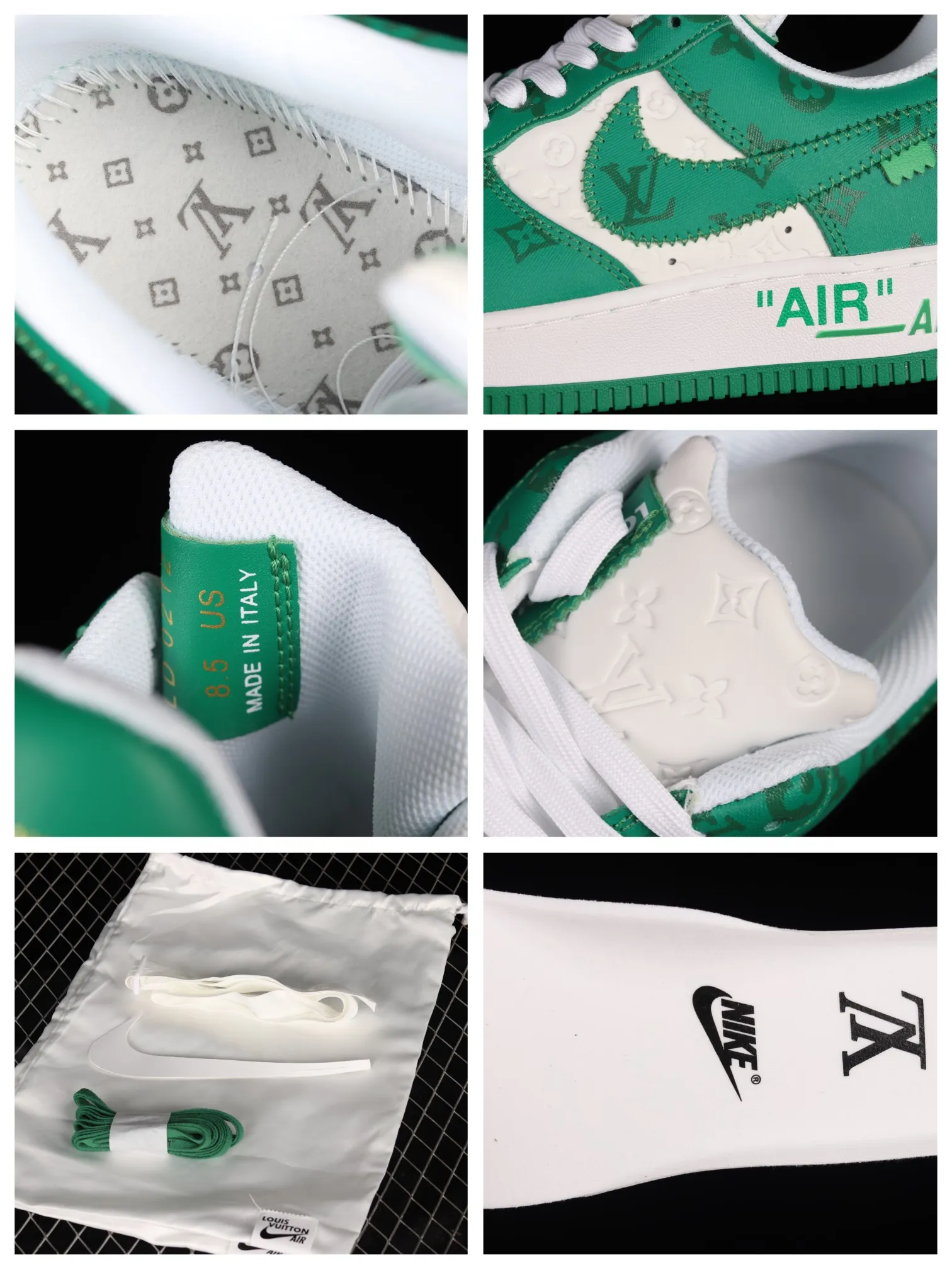 Louis Vuitton x Nike Air Force 1 Low Top Green/White Replicas: A Comprehensive Review | YtaYta