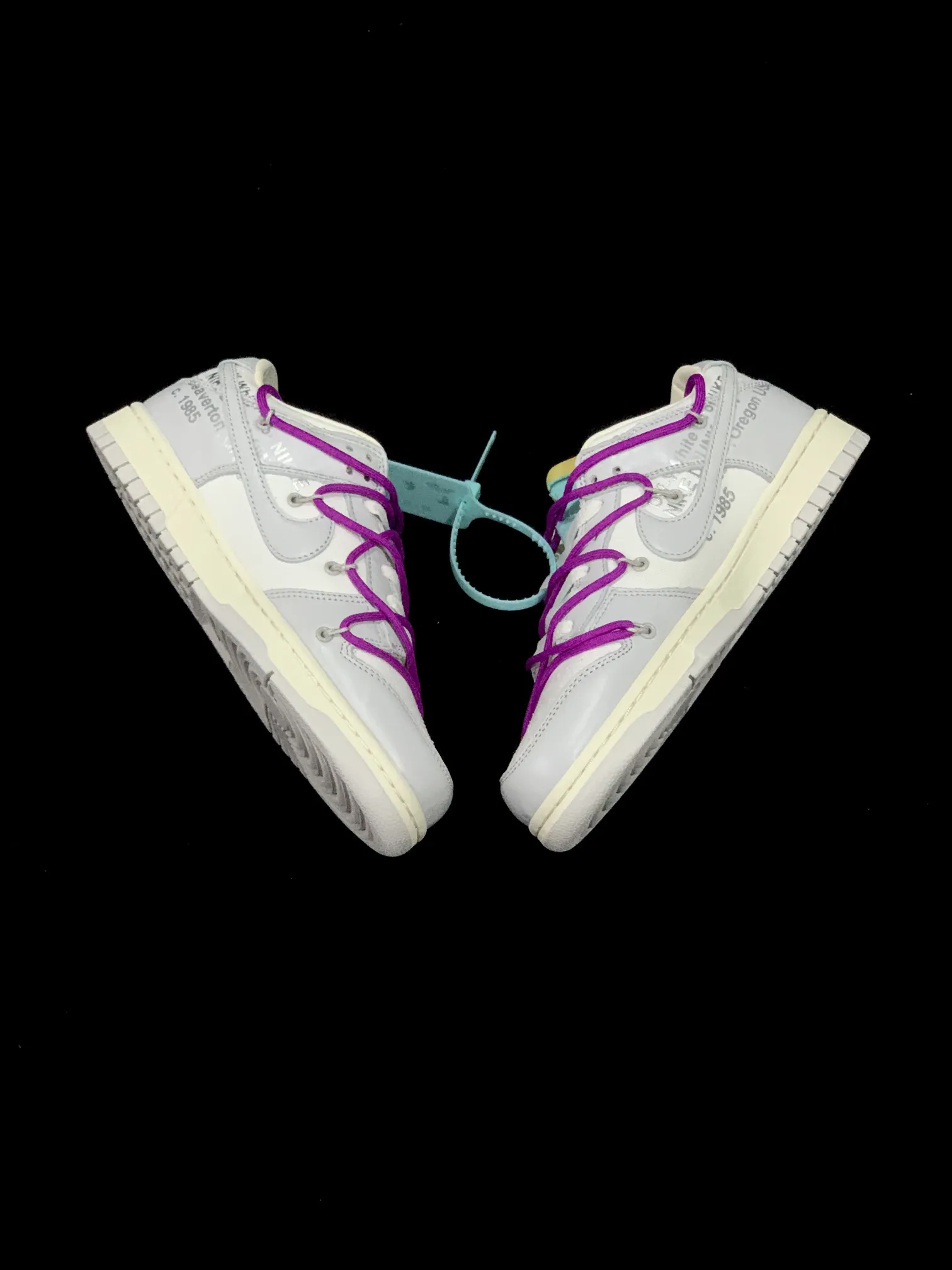 Nike Dunk Low Off-White Lot 21 Replica - Sail/Neutral Grey/Hyper Violet | YtaYta