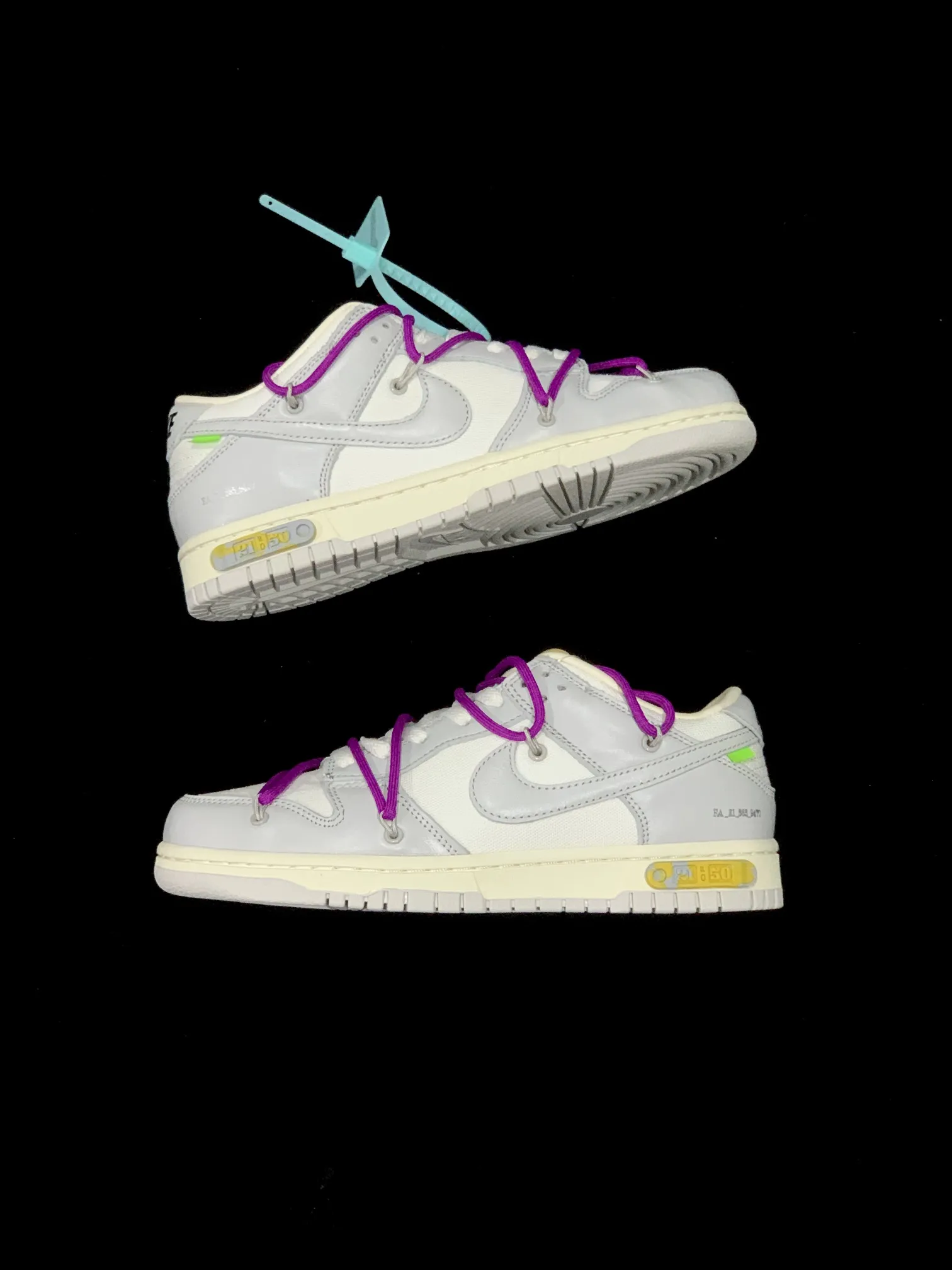 Nike Dunk Low Off-White Lot 21 Replica - Sail/Neutral Grey/Hyper Violet | YtaYta