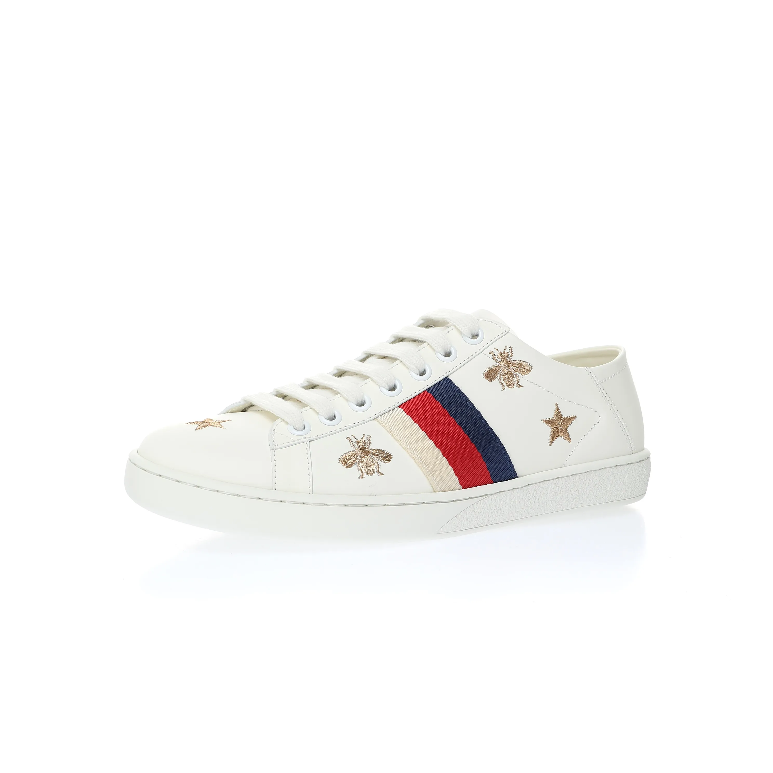 Gucci Ace White Leather Bees & Stars Embroidered Sneakers - Replica Review | YtaYta