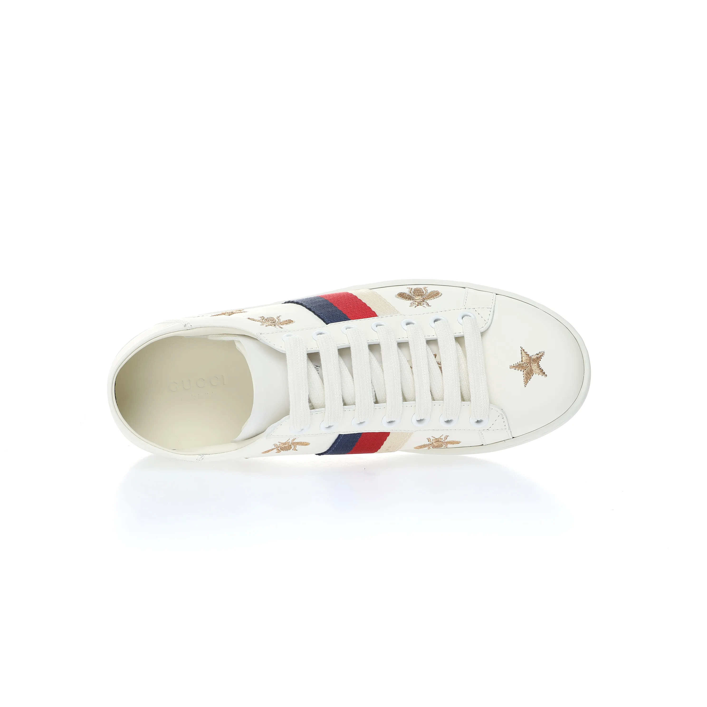 Gucci Ace White Leather Bees & Stars Embroidered Sneakers - Replica Review | YtaYta