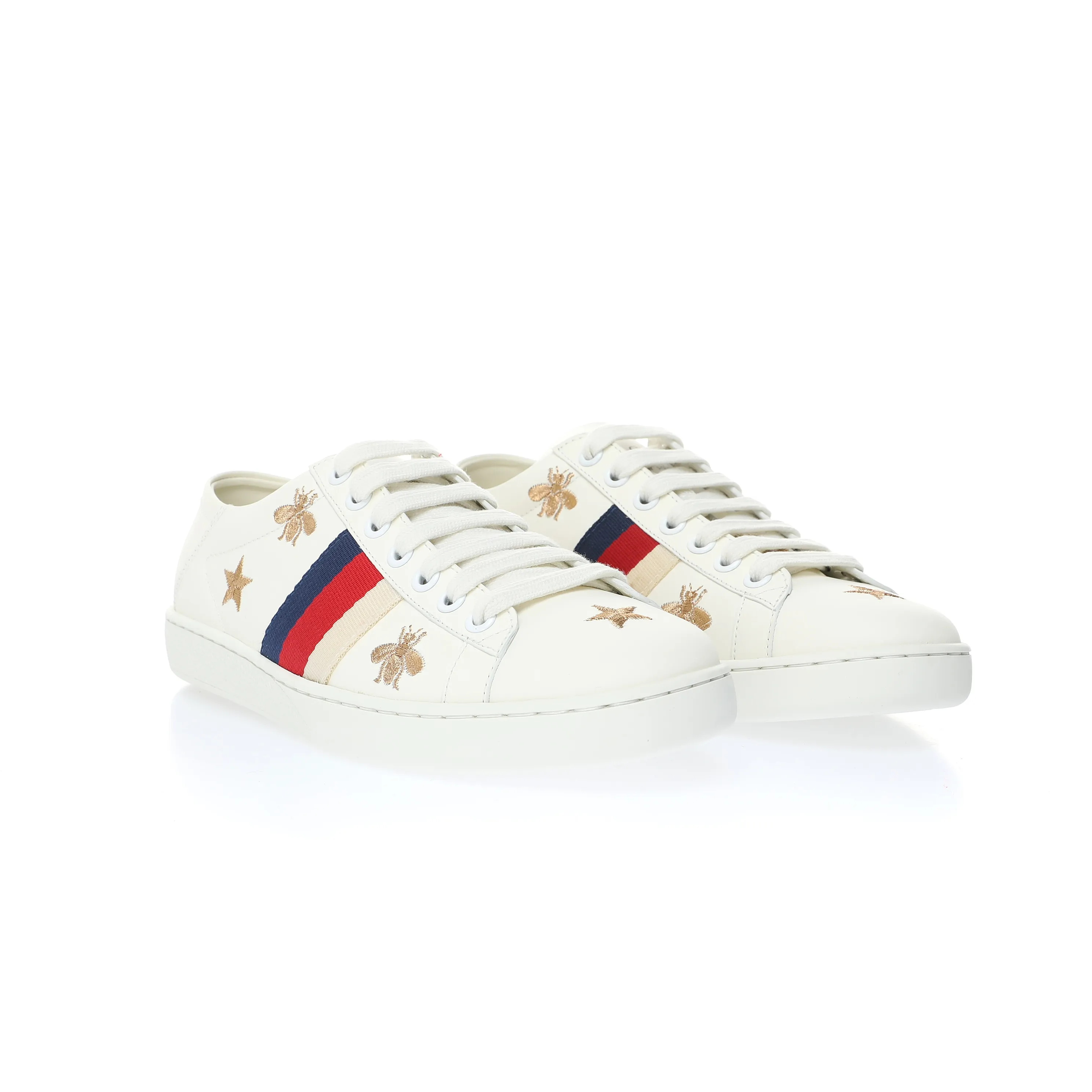 Gucci Ace White Leather Bees & Stars Embroidered Sneakers - Replica Review | YtaYta