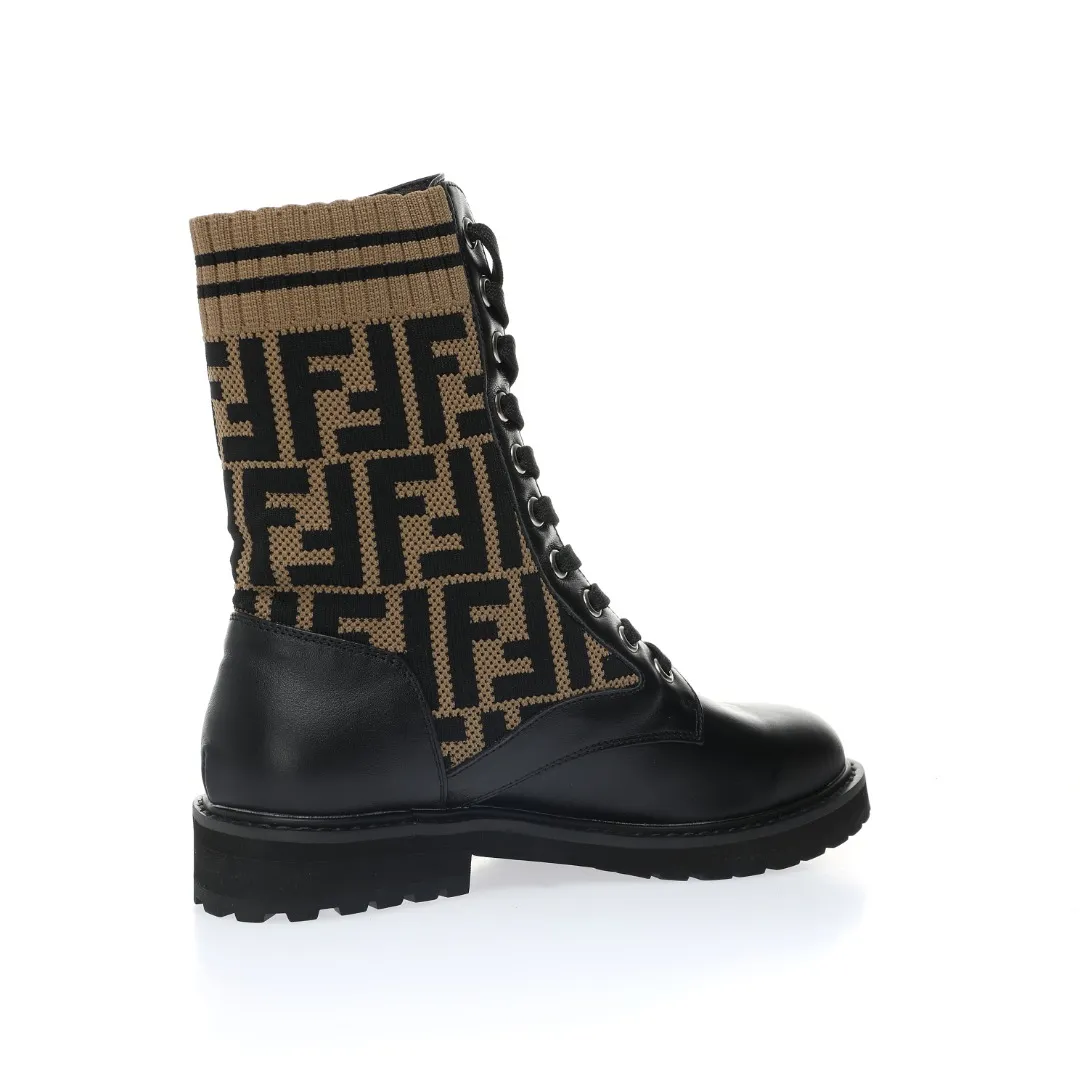 Fendi Women's Rockoko Combat Boots: Brown, Black, and Replica Options | YtaYta