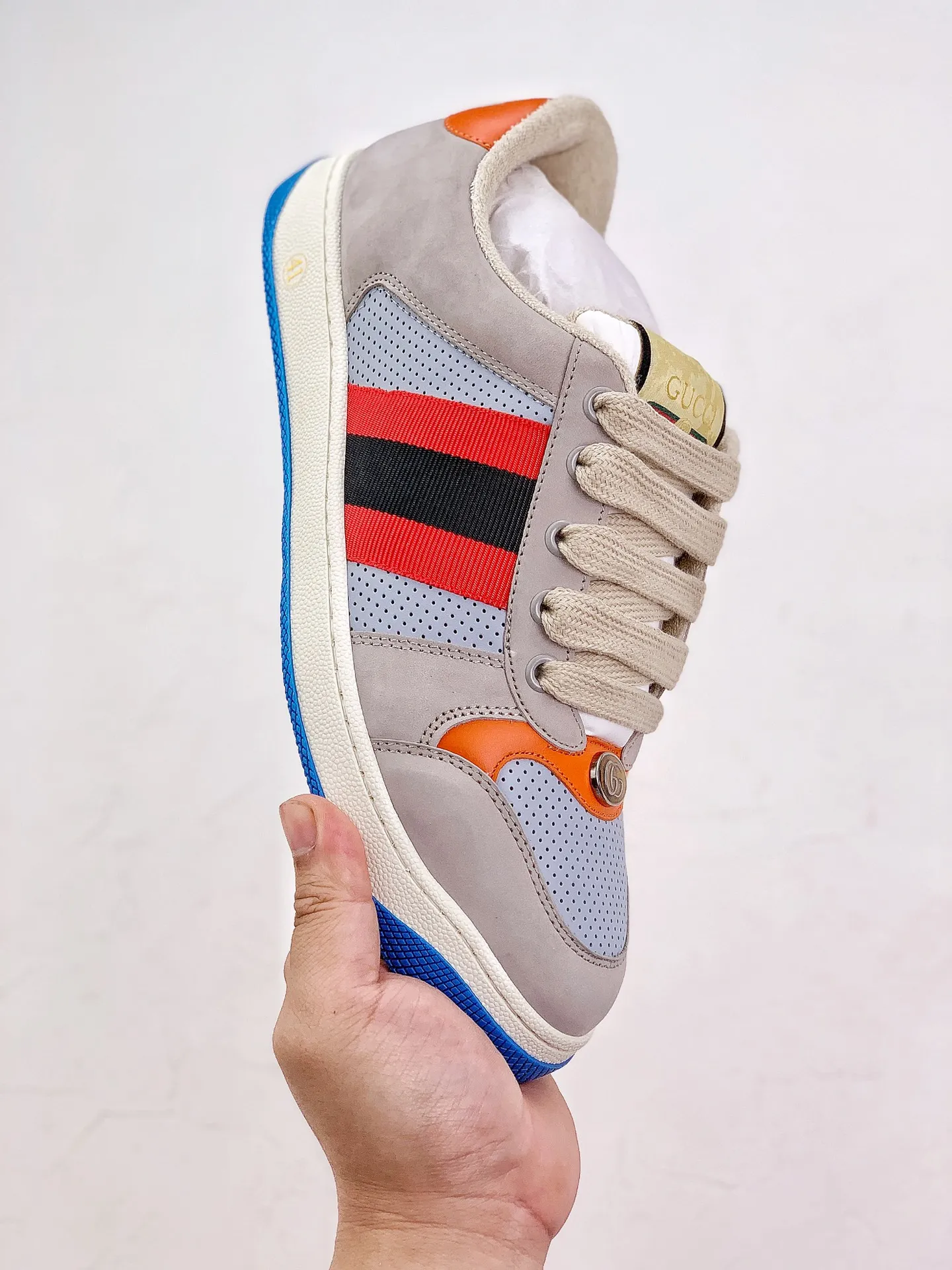 Fake Replica Gucci Screener Sneakers in Dusty Orange - 70% Off! | YtaYta