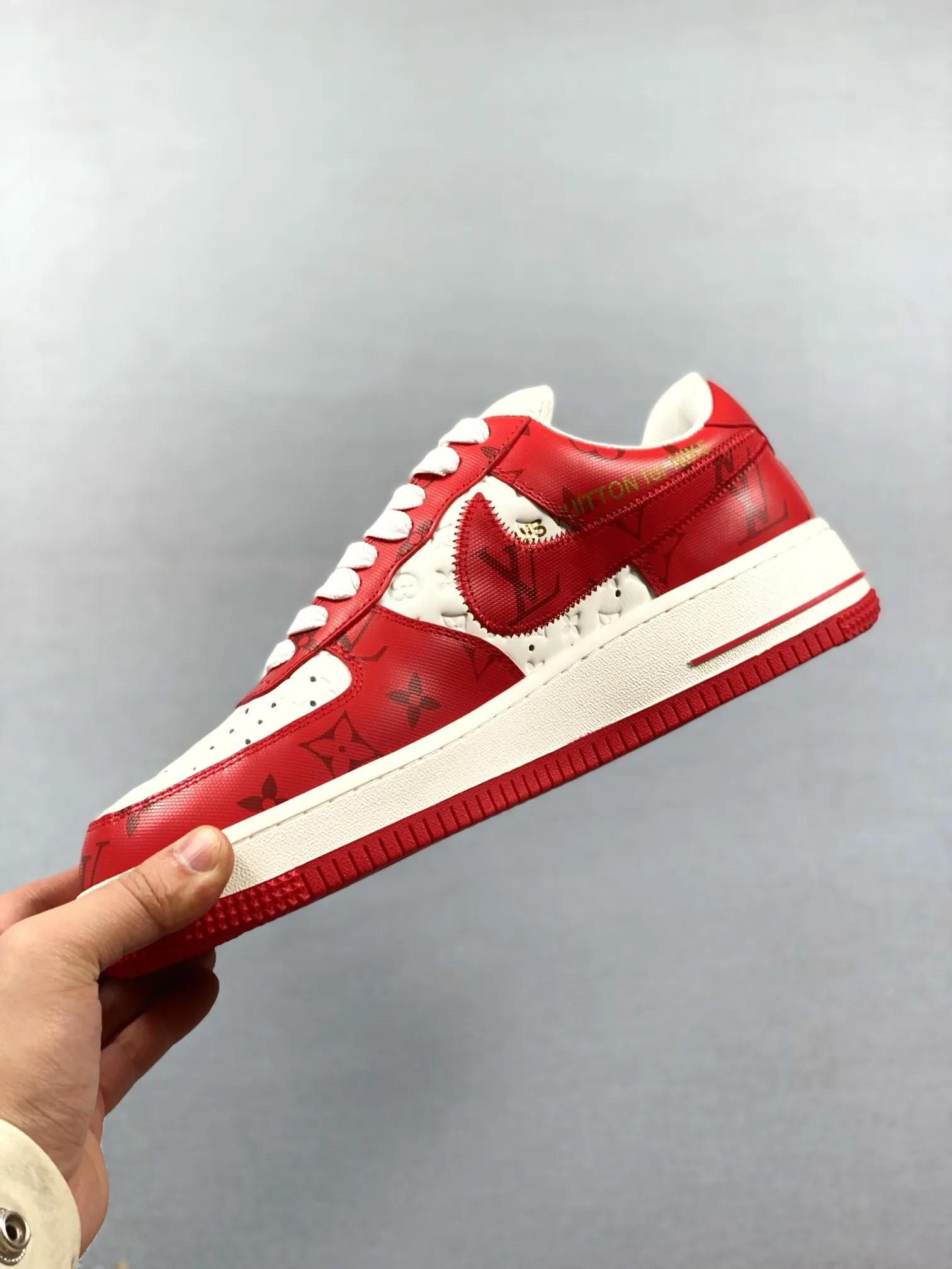 Louis Vuitton x Nike Air Force 1 Red Sneakers Replica | YtaYta