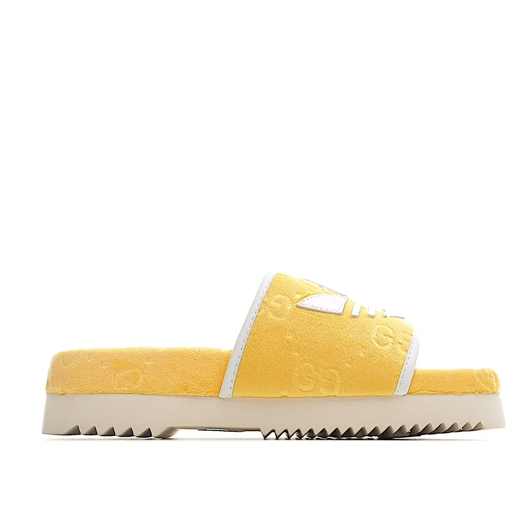 Fake Replica Adidas x Gucci GG Platform Sandal 'Yellow Cotton Sponge' | YtaYta