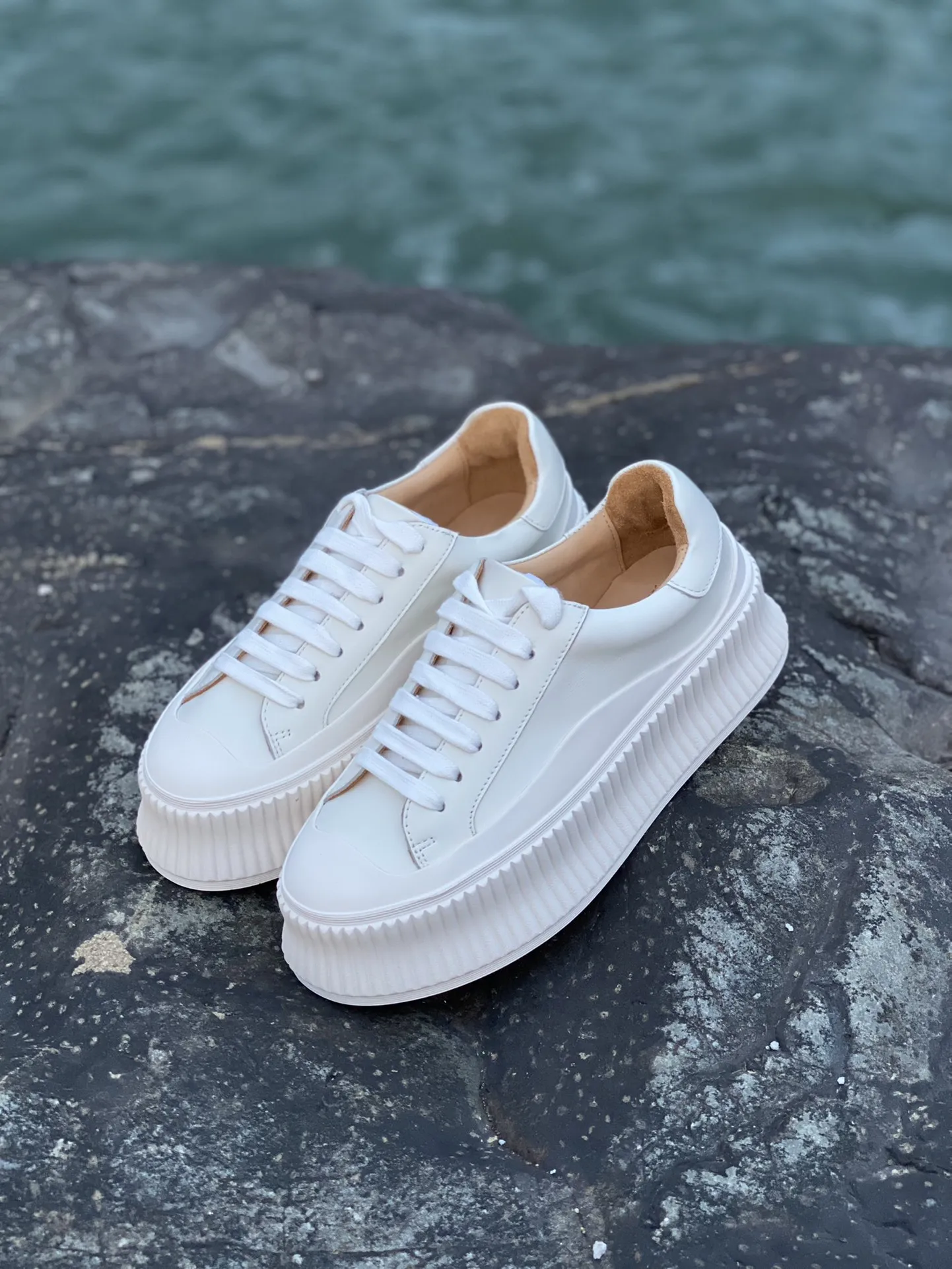 JIL SANDER White Leather Sneakers: Authentic vs. Replica | YtaYta