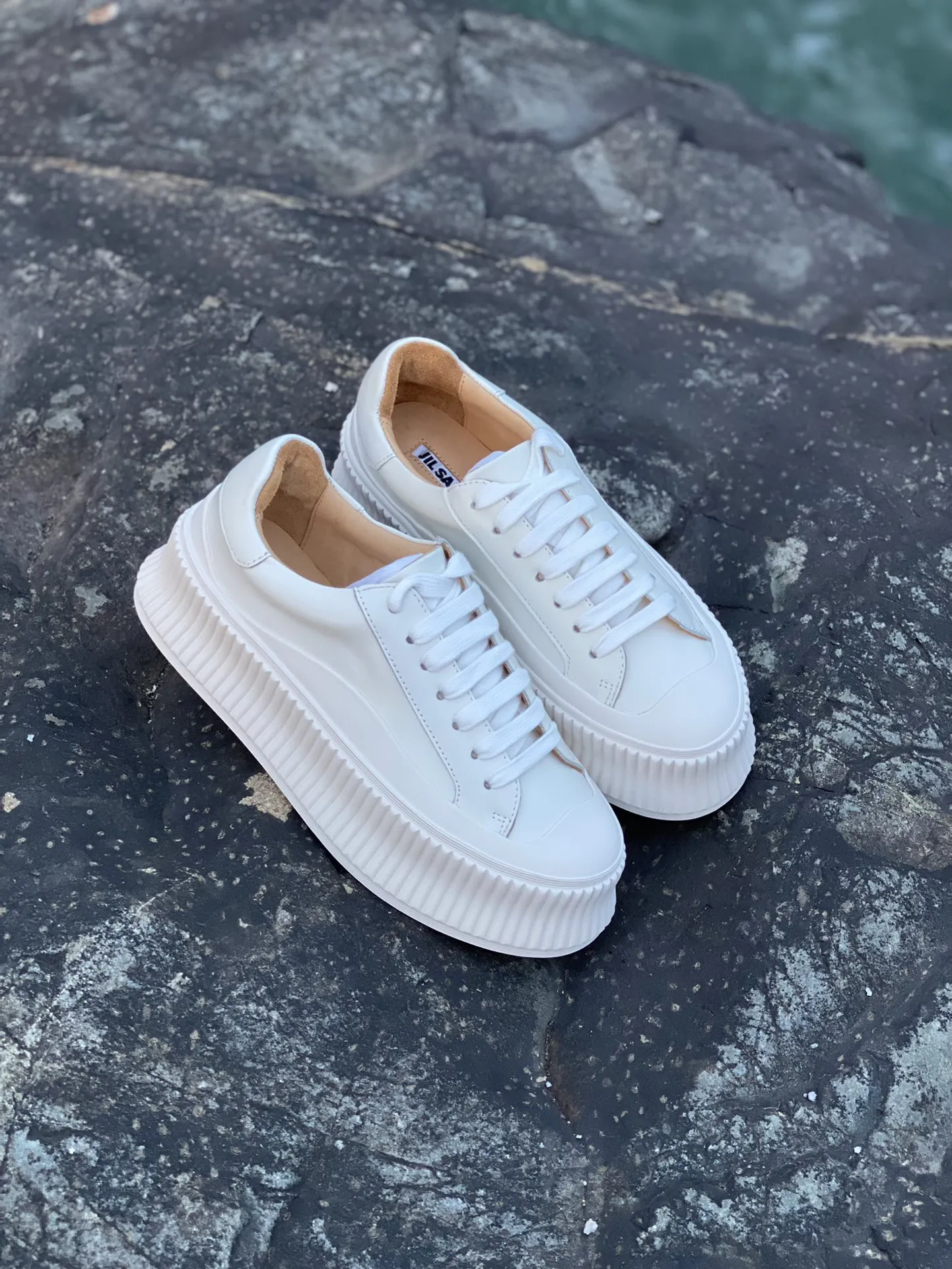 JIL SANDER White Leather Sneakers: Authentic vs. Replica | YtaYta