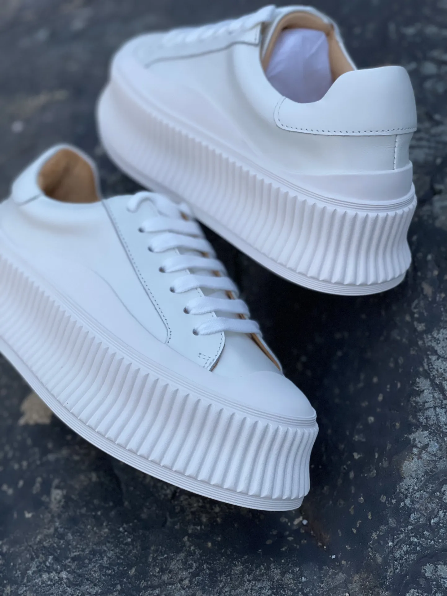 JIL SANDER White Leather Sneakers: Authentic vs. Replica | YtaYta