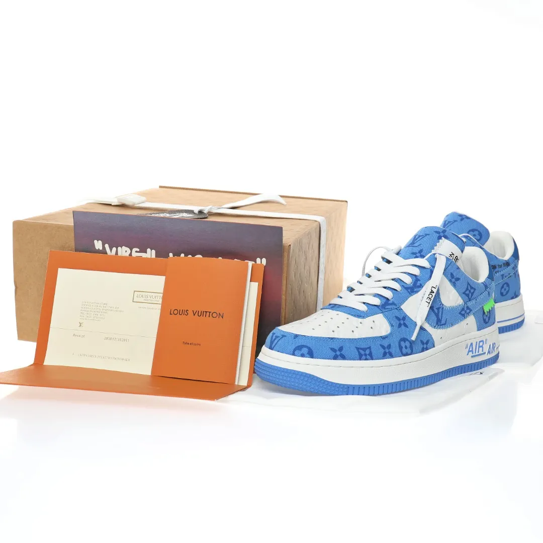 Fake Rep Replica Louis Vuitton x Nike Air Force 1 - Blue - US 11 | YtaYta