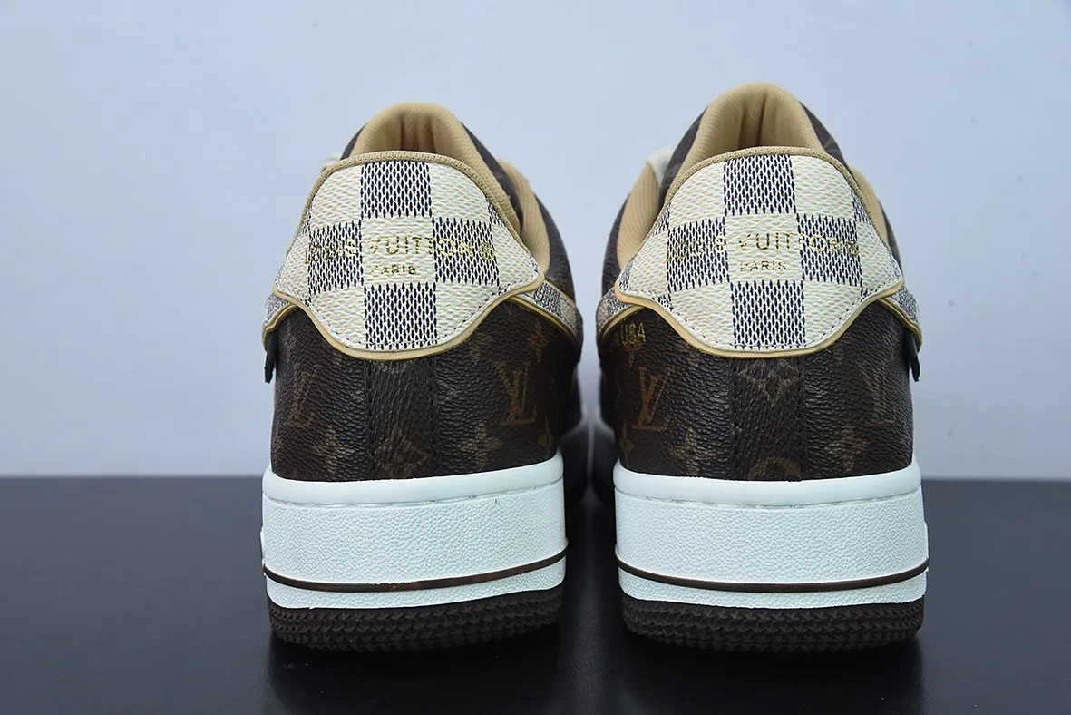 Replica Louis Vuitton x Nike Air Force 1: Virgil Abloh Damier Azur Monogram | YtaYta