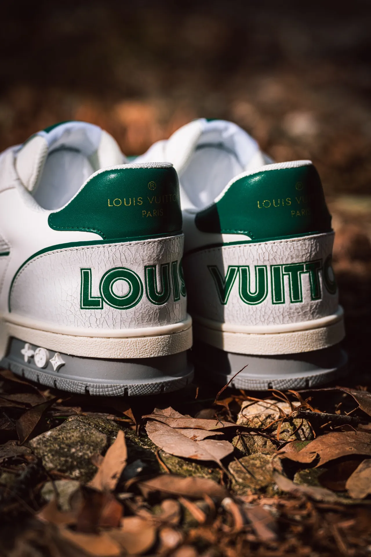 Authentic vs Replica Louis Vuitton LV Trainer Sneaker Low White Green | YtaYta