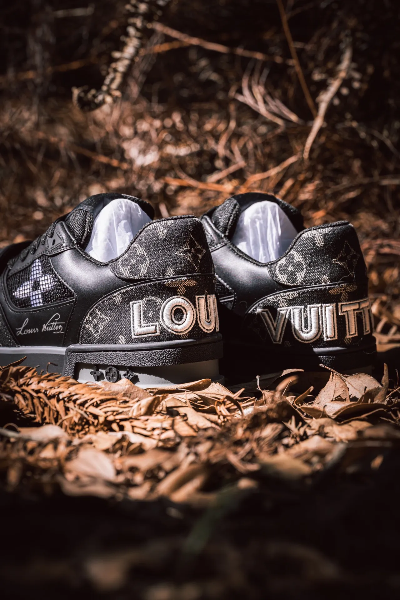 Customized Louis Vuitton Daybreak Denim Black Replica Shoes | YtaYta