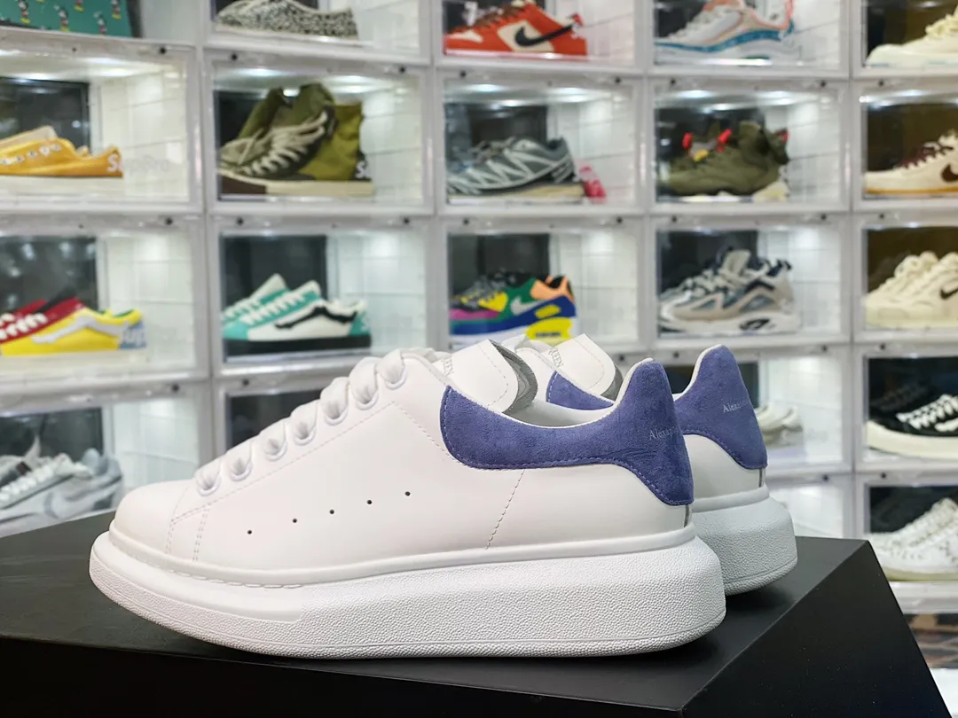 Fake Rep Replica Alexander McQueen Oversized Sneakers in White/Utopian Blue | YtaYta