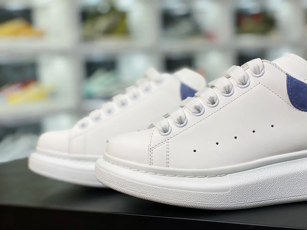 Fake Rep Replica Alexander McQueen Oversized Sneakers in White/Utopian Blue | YtaYta