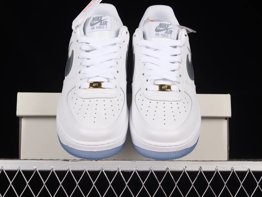 Nike Air Force 1 07 Low White Grey Blue Metallic Gold Replica Review | YtaYta