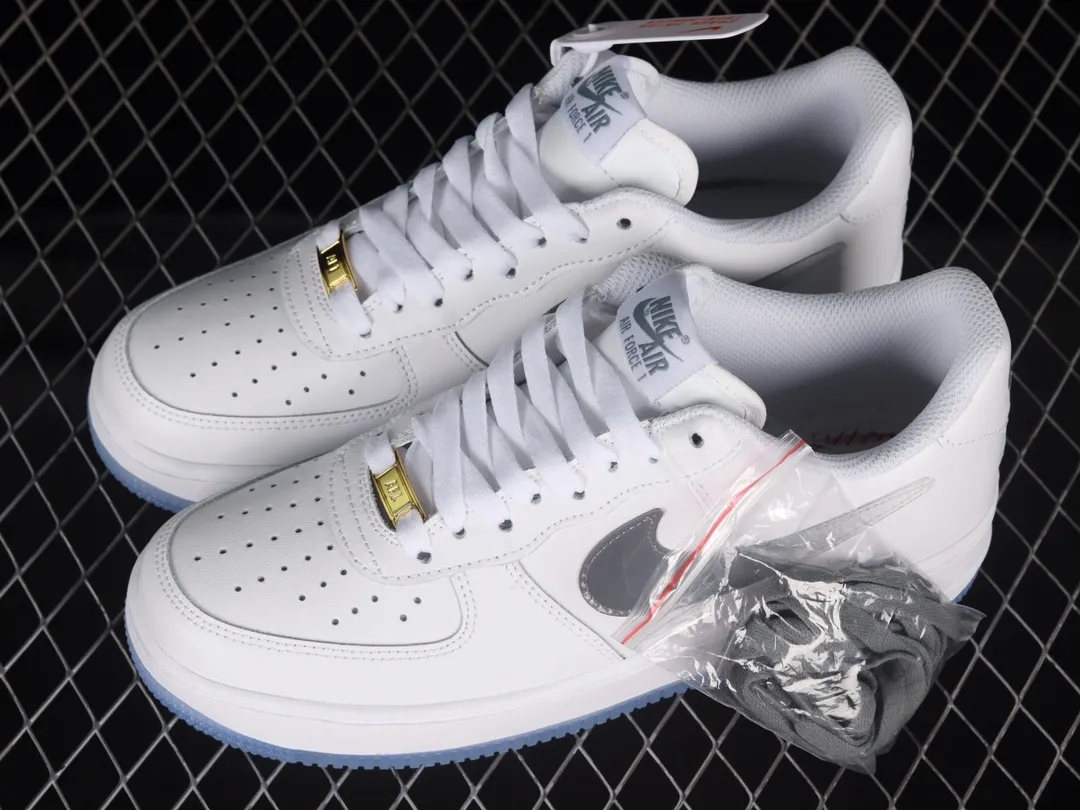 Nike Air Force 1 07 Low White Grey Blue Metallic Gold Replica Review | YtaYta