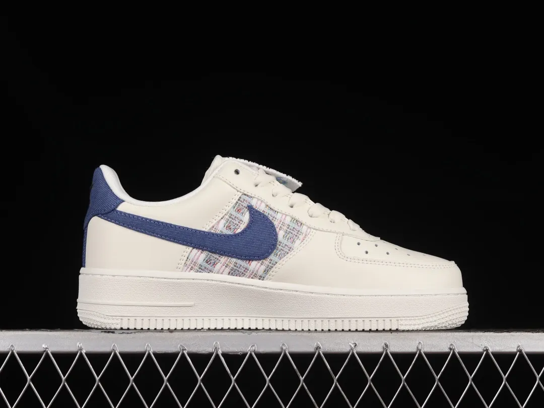 Women's Nike Air Force 1 Low '07 LX Denim Swoosh Bouclé Replica Review | YtaYta