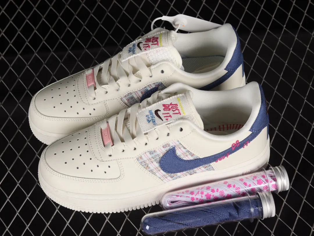 Women's Nike Air Force 1 Low '07 LX Denim Swoosh Bouclé Replica Review | YtaYta