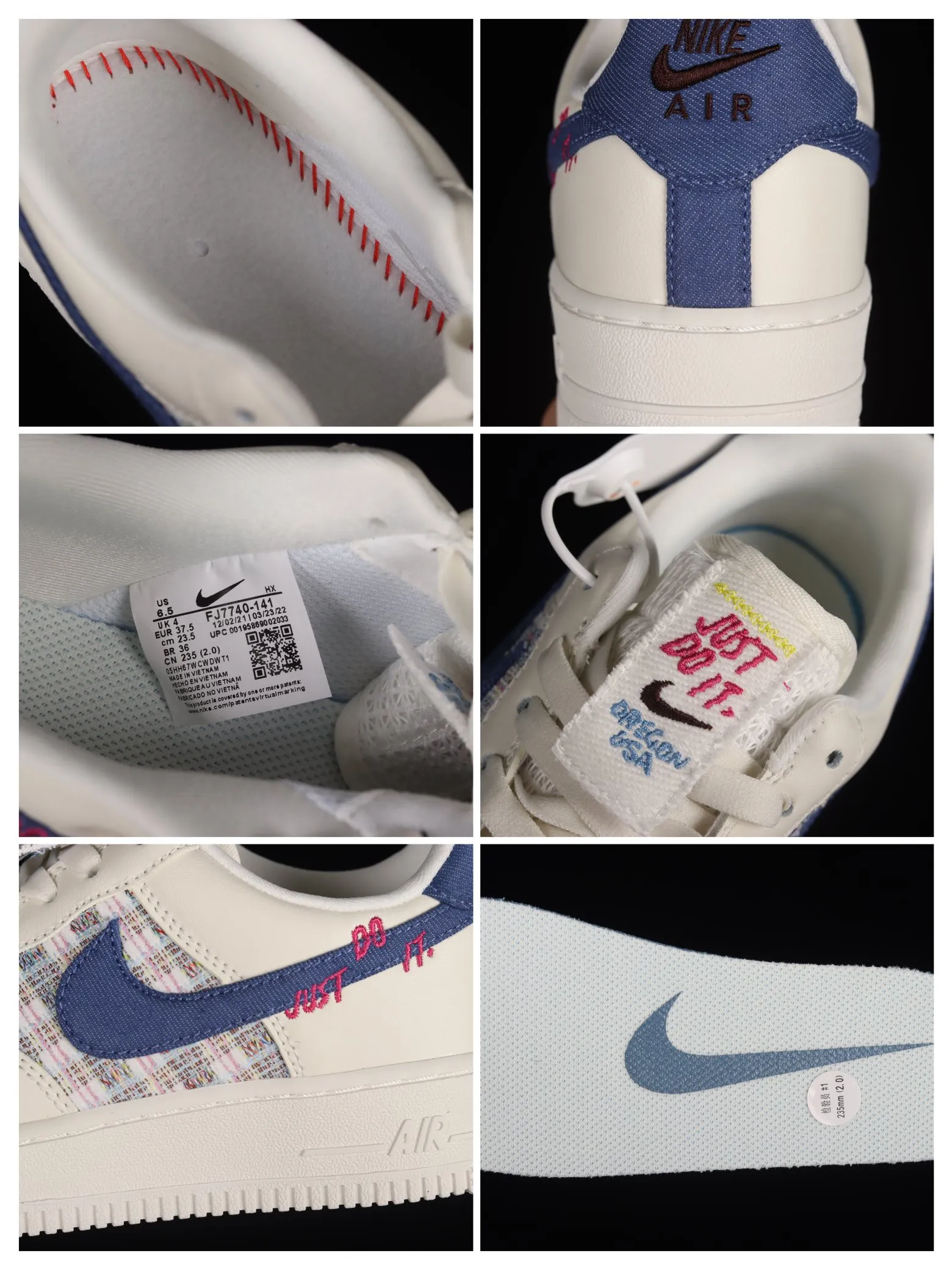 Women's Nike Air Force 1 Low '07 LX Denim Swoosh Bouclé Replica Review | YtaYta