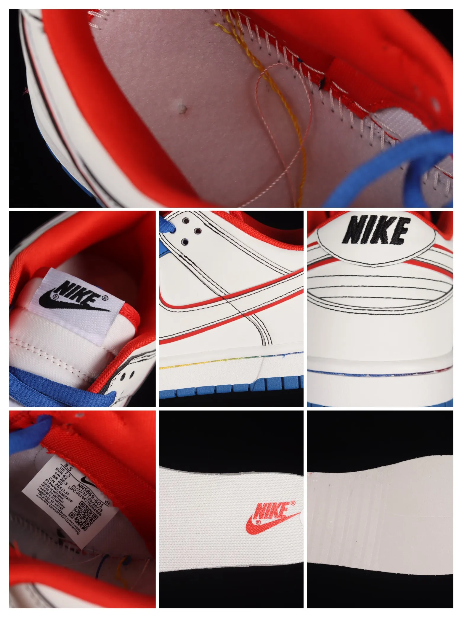 Nike Dunk Low Year of the Rabbit White Crimson Varsity Royal Replica | YtaYta