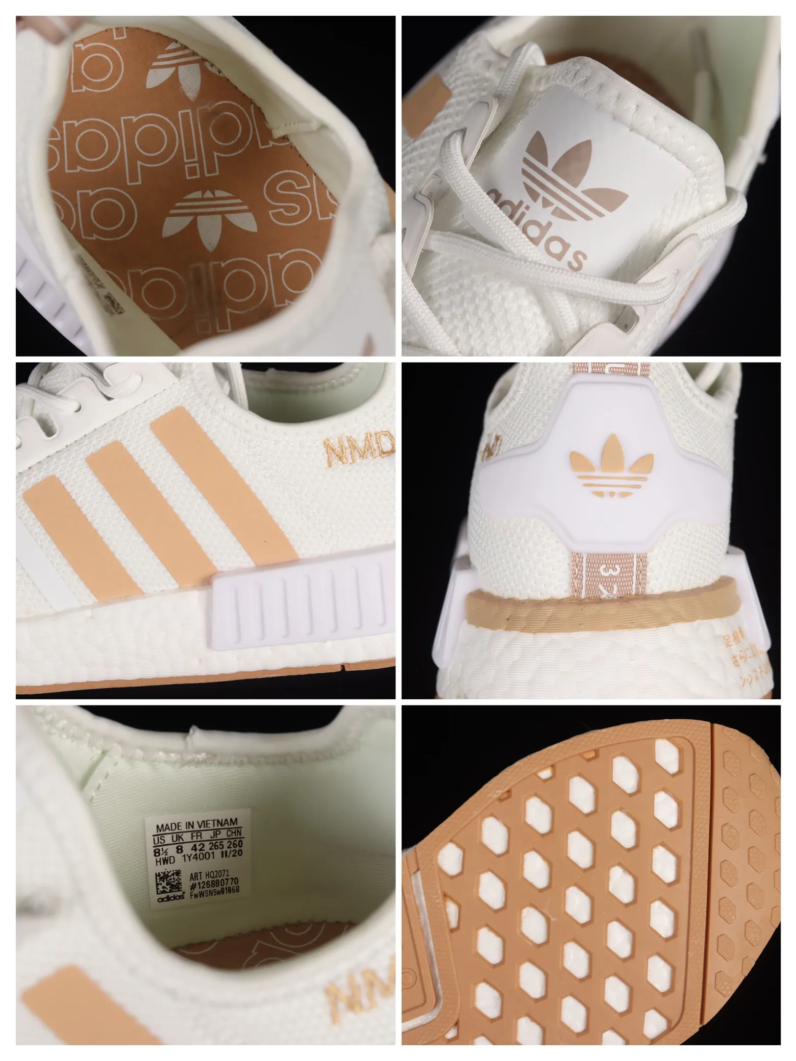 Adidas NMD_R1 Women's Shoes - Cloud White/Ash Pearl (Replica) | YtaYta