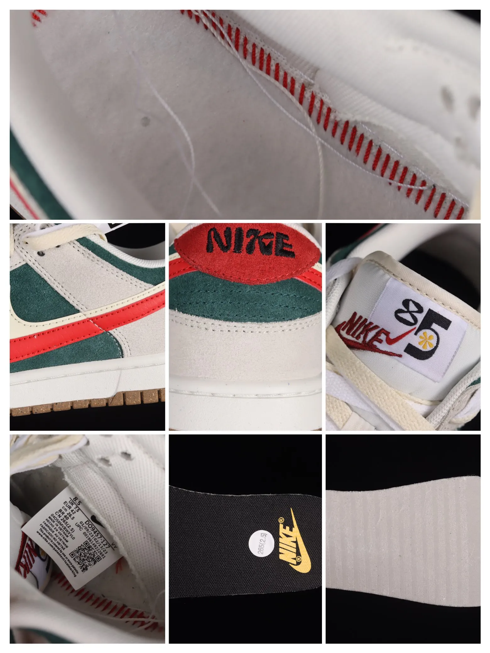 Nike SB Dunk Low SE 85 Sail Green Red DO9457-127 - Replica Review | YtaYta