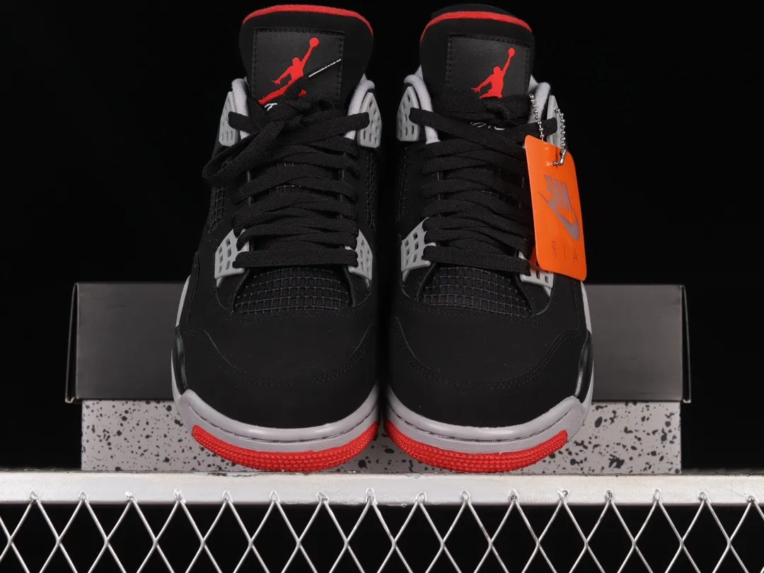 Fake Rep Replica Air Jordan 4 Retro OG Bred - Black/Red - (US 11) | YtaYta