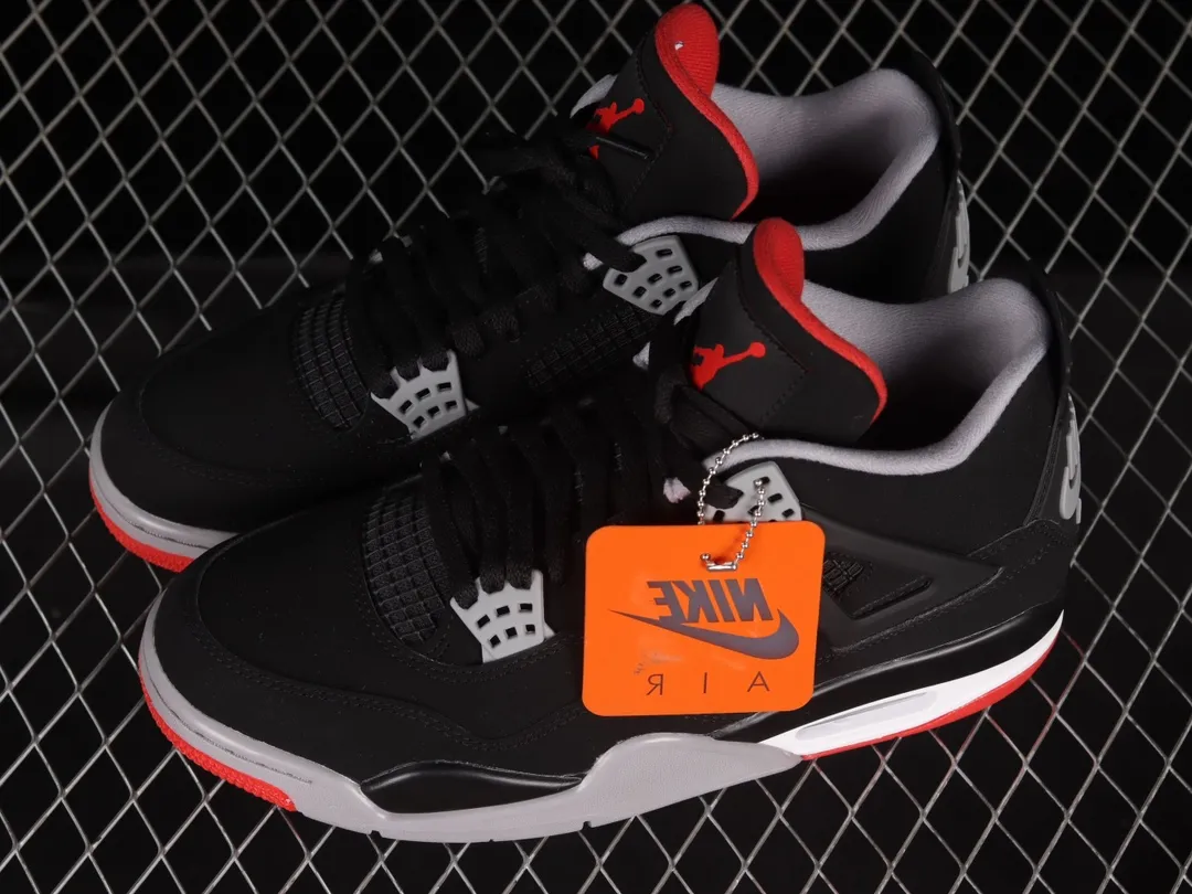 Fake Rep Replica Air Jordan 4 Retro OG Bred - Black/Red - (US 11) | YtaYta