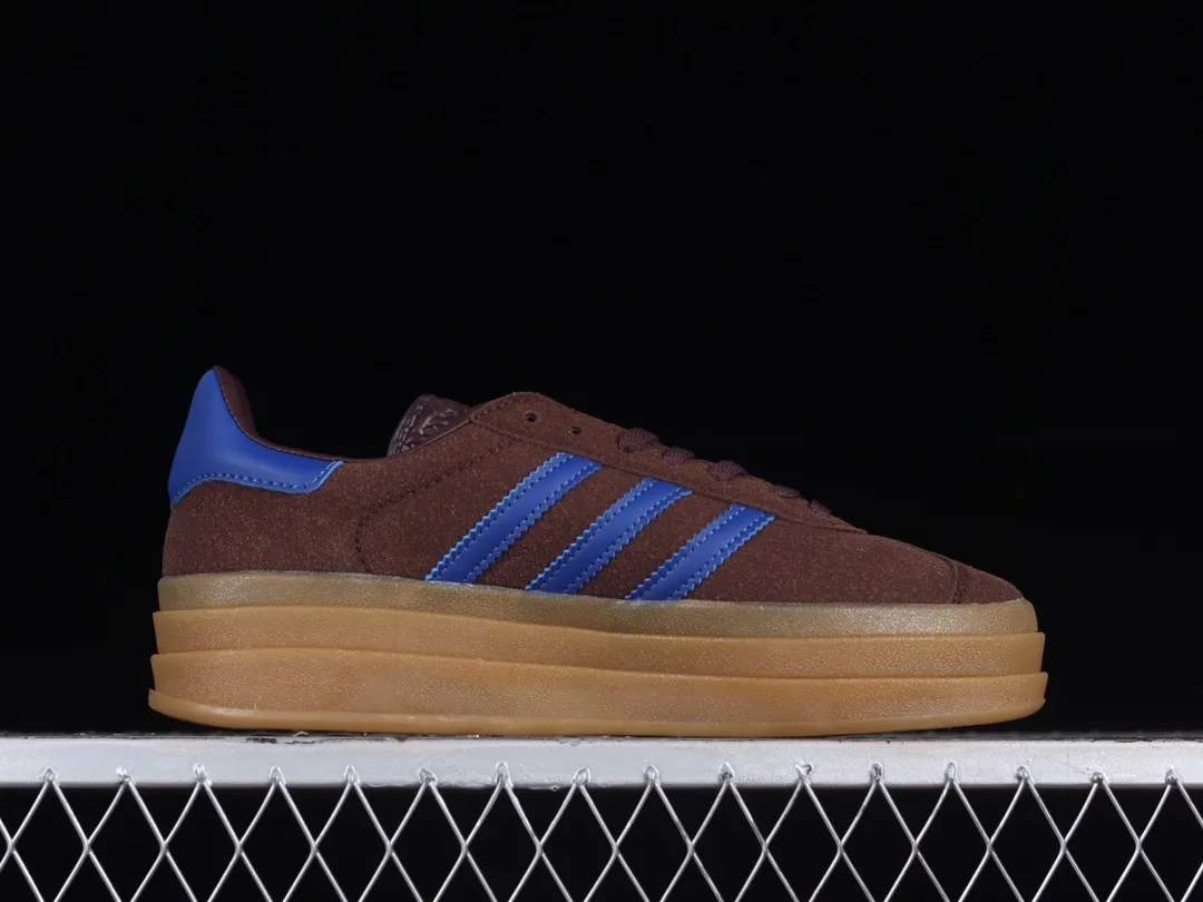 Fake Adidas Originals Gazelle Bold Dark Brown Blue Gold IG9970 Review | YtaYta