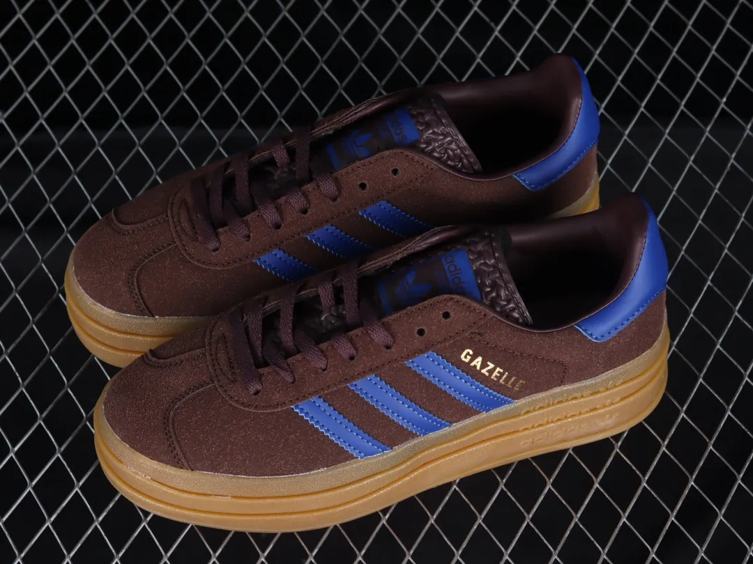 Fake Adidas Originals Gazelle Bold Dark Brown Blue Gold IG9970 Review | YtaYta